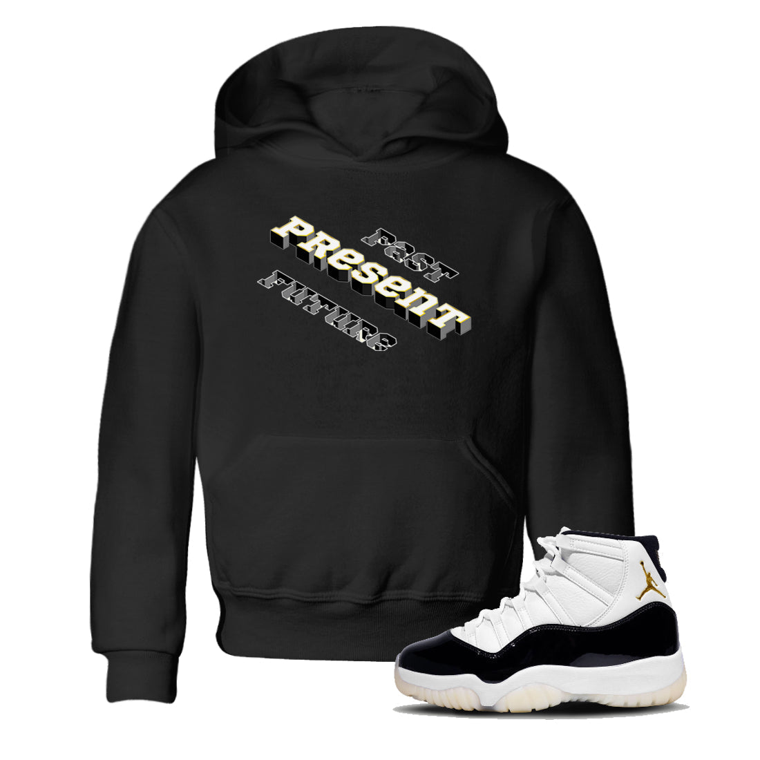 Past Present Future snkmatch Tees Kids - Air Jordan 11 Gratitude