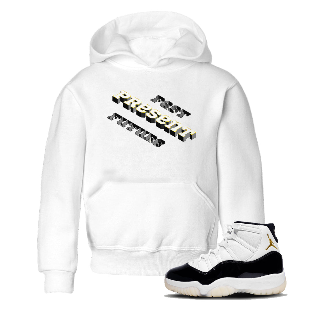 Past Present Future snkmatch Tees Kids - Air Jordan 11 Gratitude