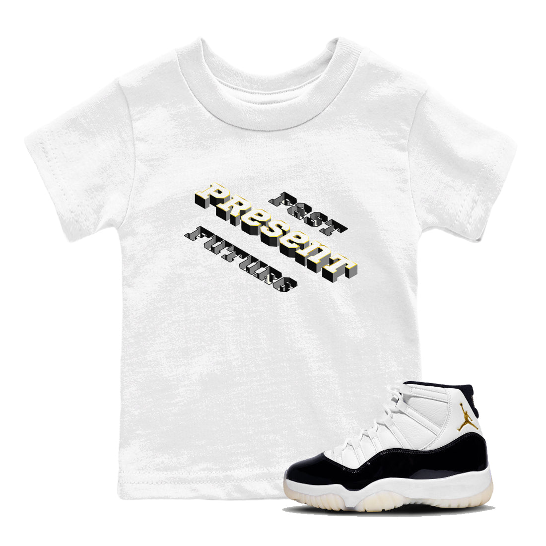 Past Present Future snkmatch Tees Kids - Air Jordan 11 Gratitude