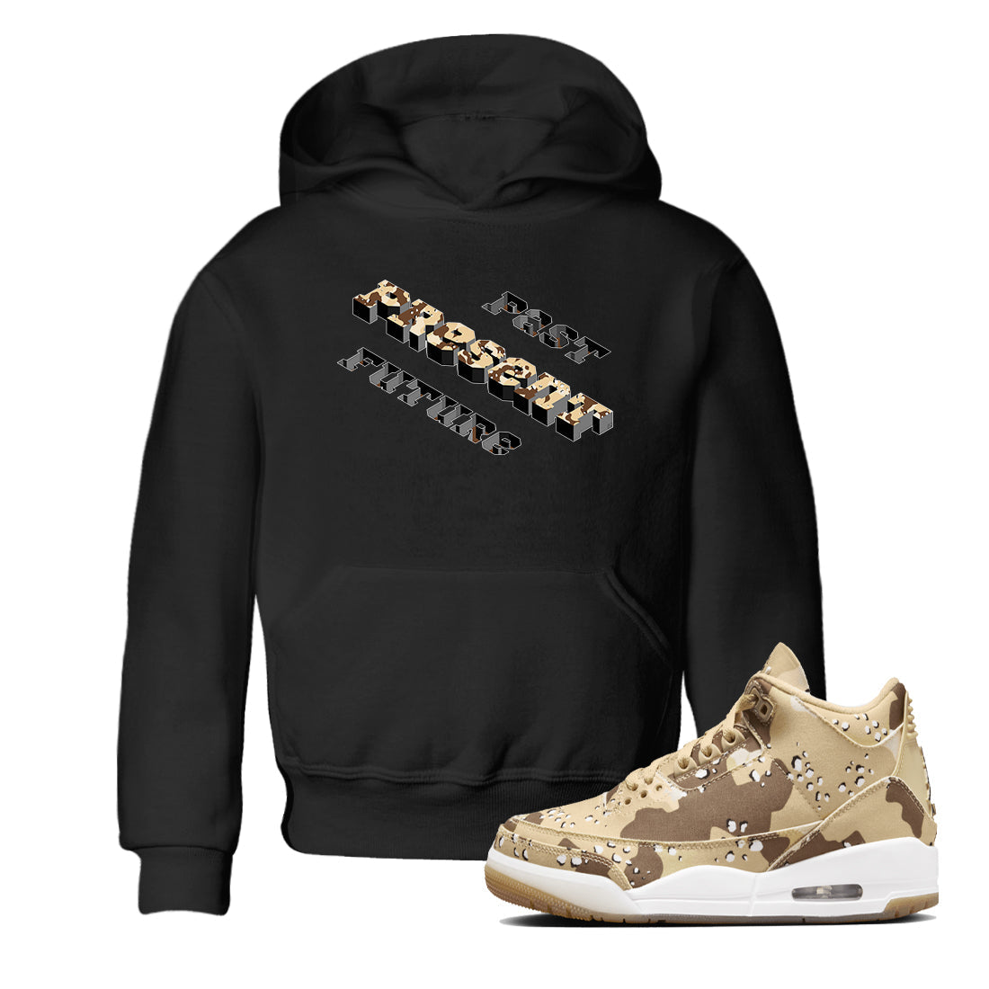 Past Present Future snkmatch Tees Kids - Air Jordan 3 Desert Camo