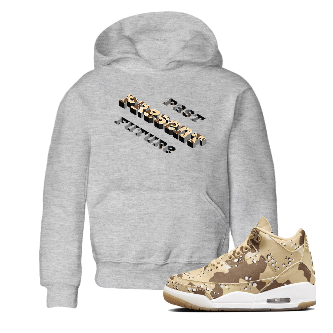Past Present Future snkmatch Tees Kids - Air Jordan 3 Desert Camo