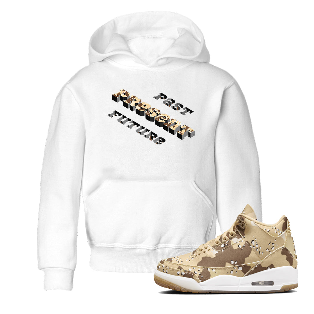 Past Present Future snkmatch Tees Kids - Air Jordan 3 Desert Camo