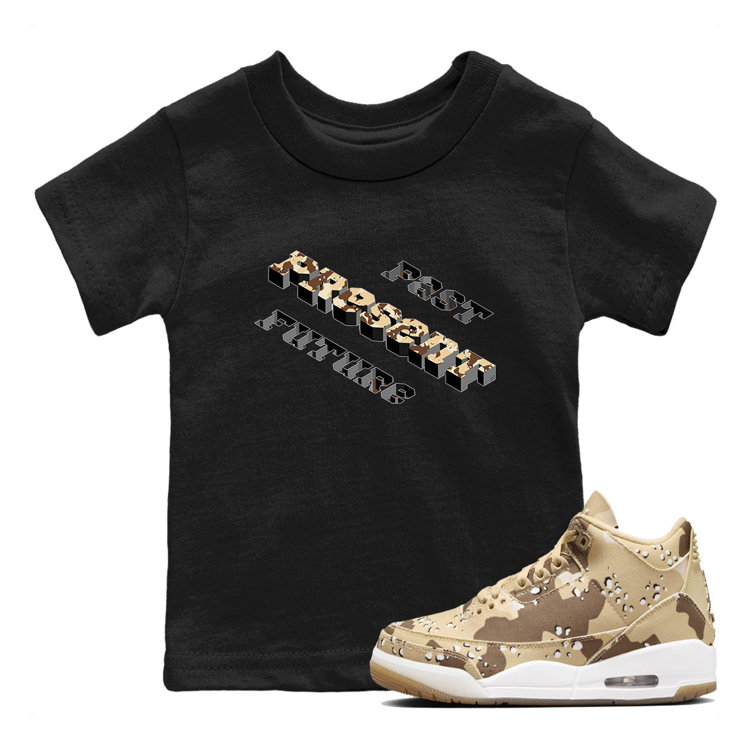 Past Present Future snkmatch Tees Kids - Air Jordan 3 Desert Camo