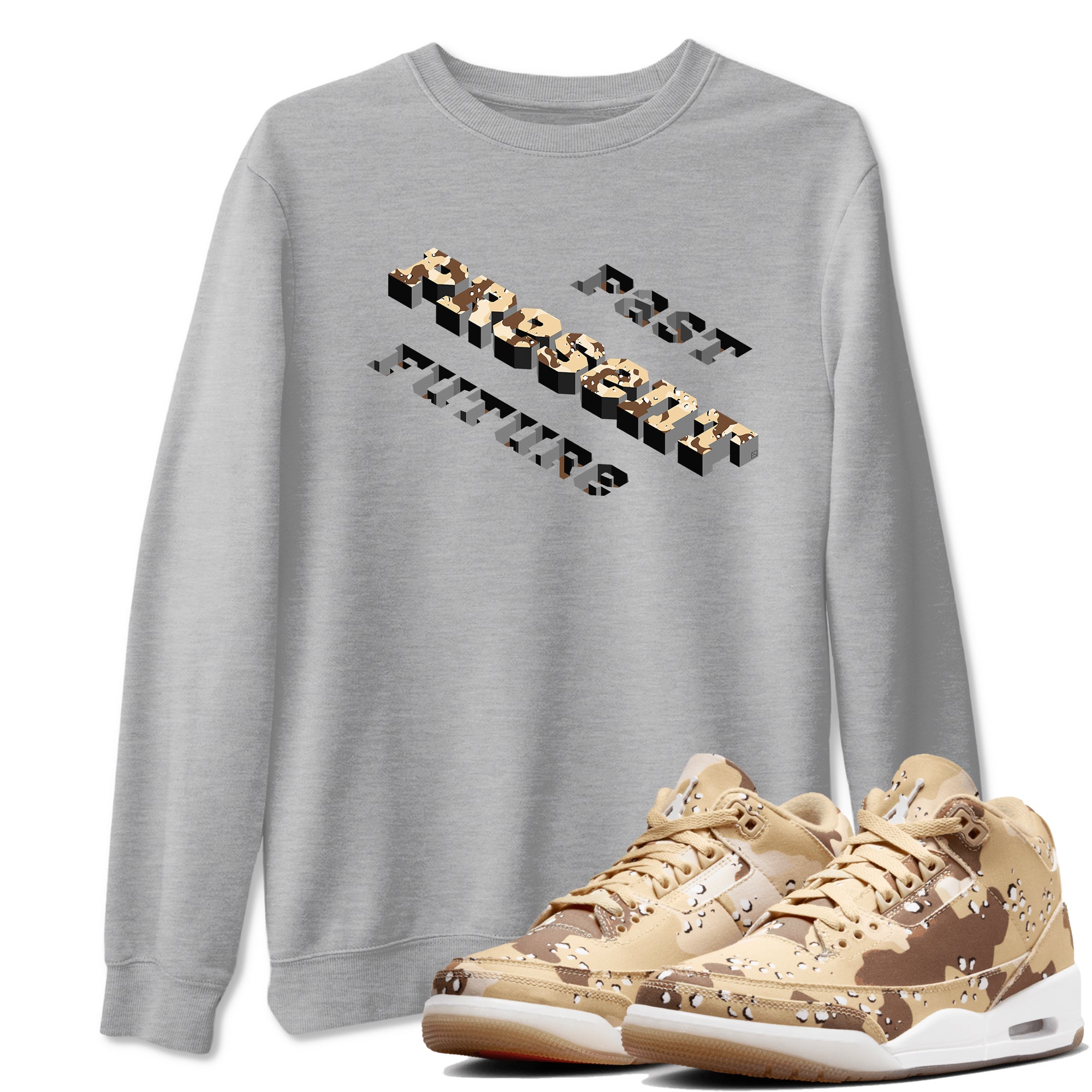 Past Present Future snkmatch Tees - Air Jordan 3 Desert Camo