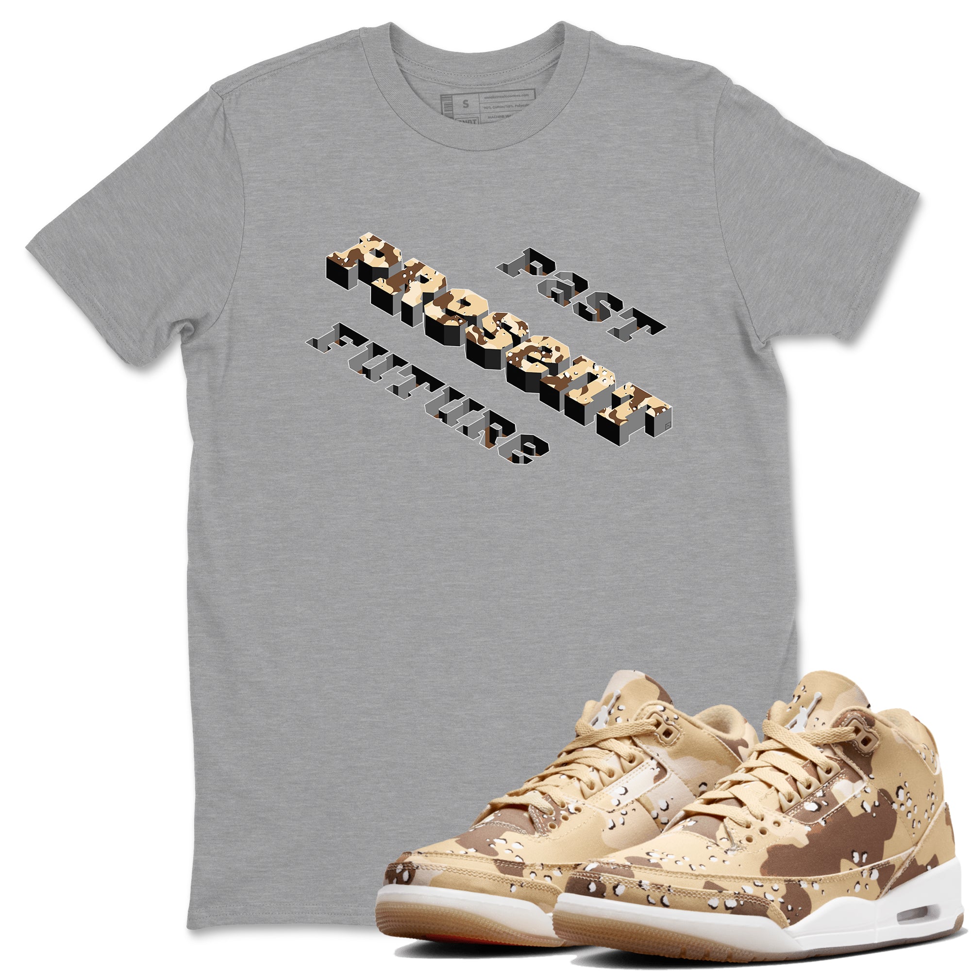Past Present Future snkmatch Tees - Air Jordan 3 Desert Camo