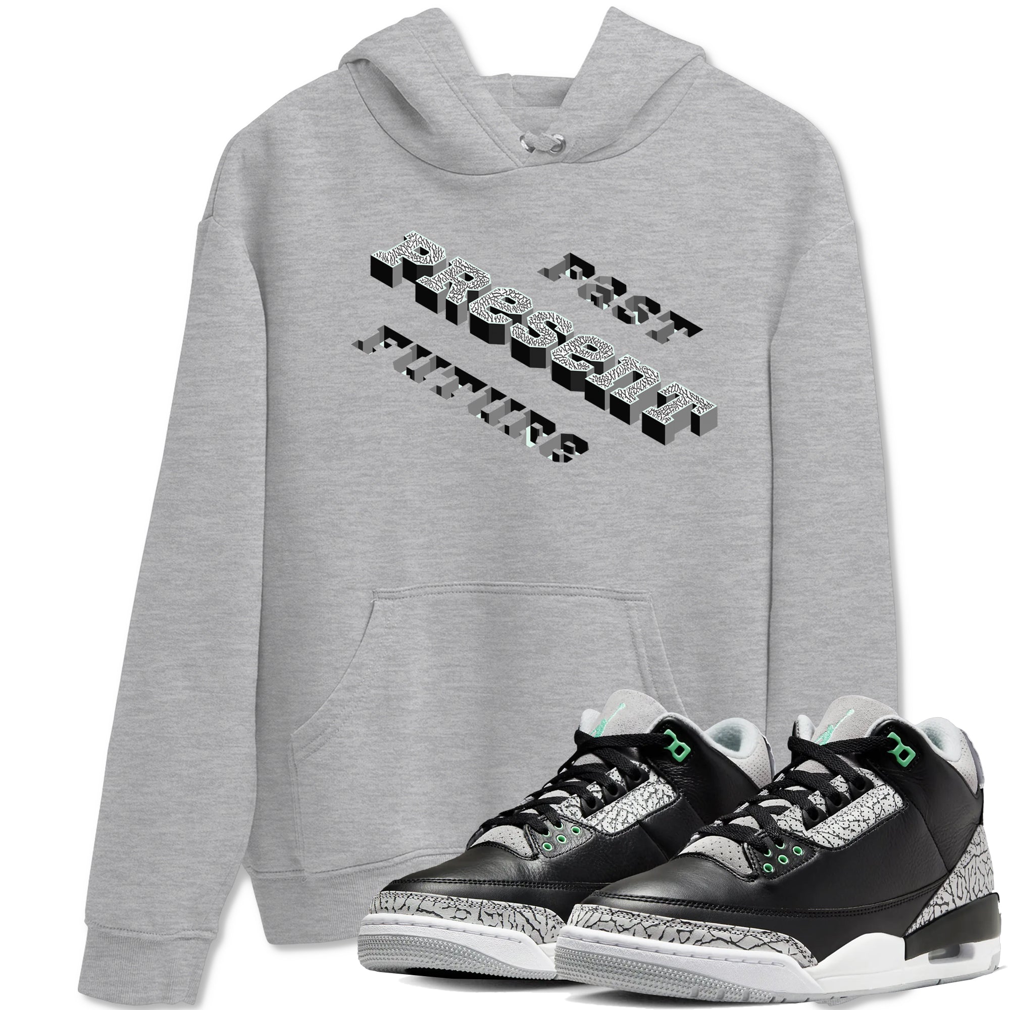 Past Present Future snkmatch Tees - Air Jordan 3 Green Glow