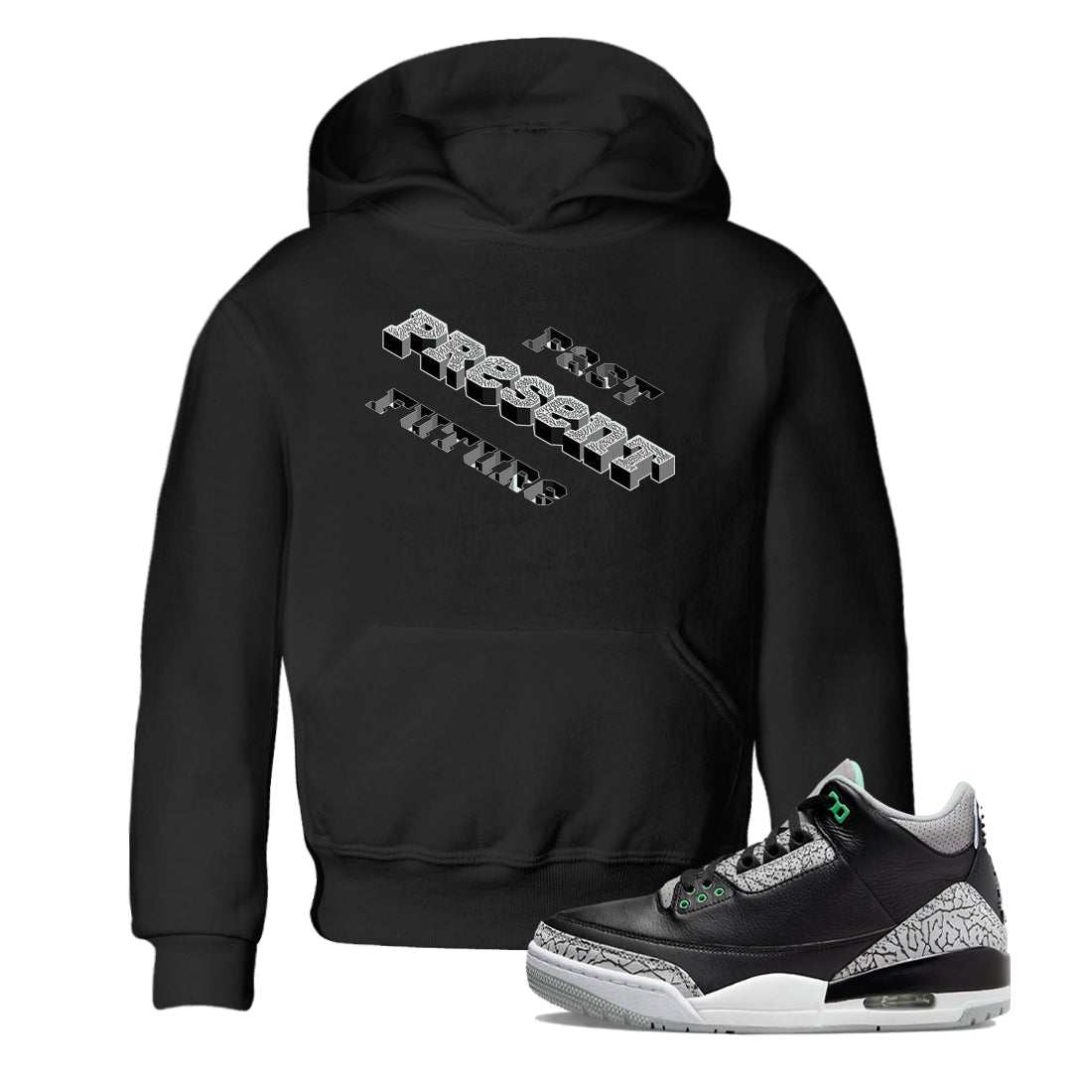 Past Present Future snkmatch Tees Kids - Air Jordan 3 Green Glow
