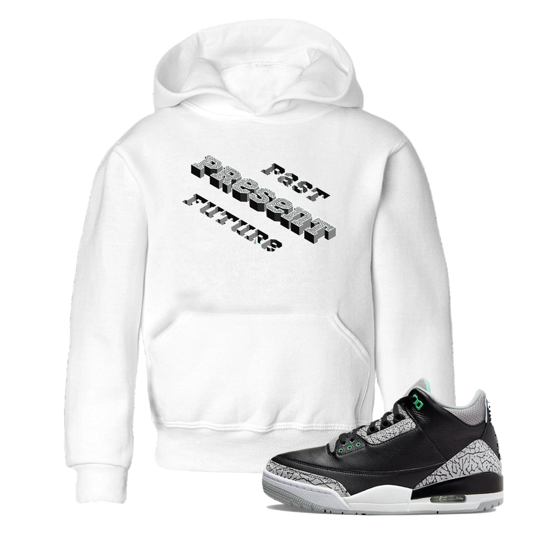 Past Present Future snkmatch Tees Kids - Air Jordan 3 Green Glow