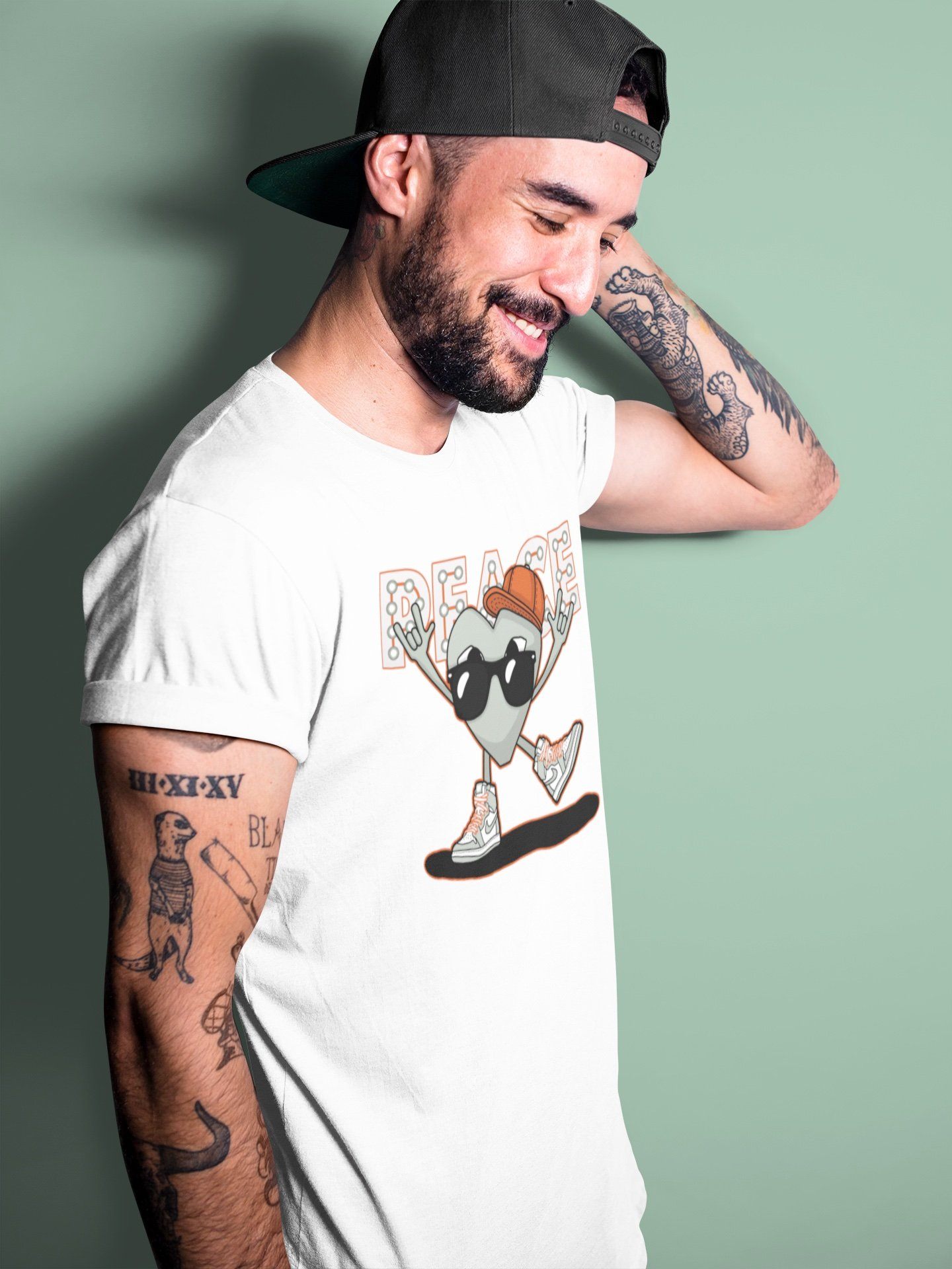 Peace Heart Unisex Tops - Air Jordan 1 Seafoam