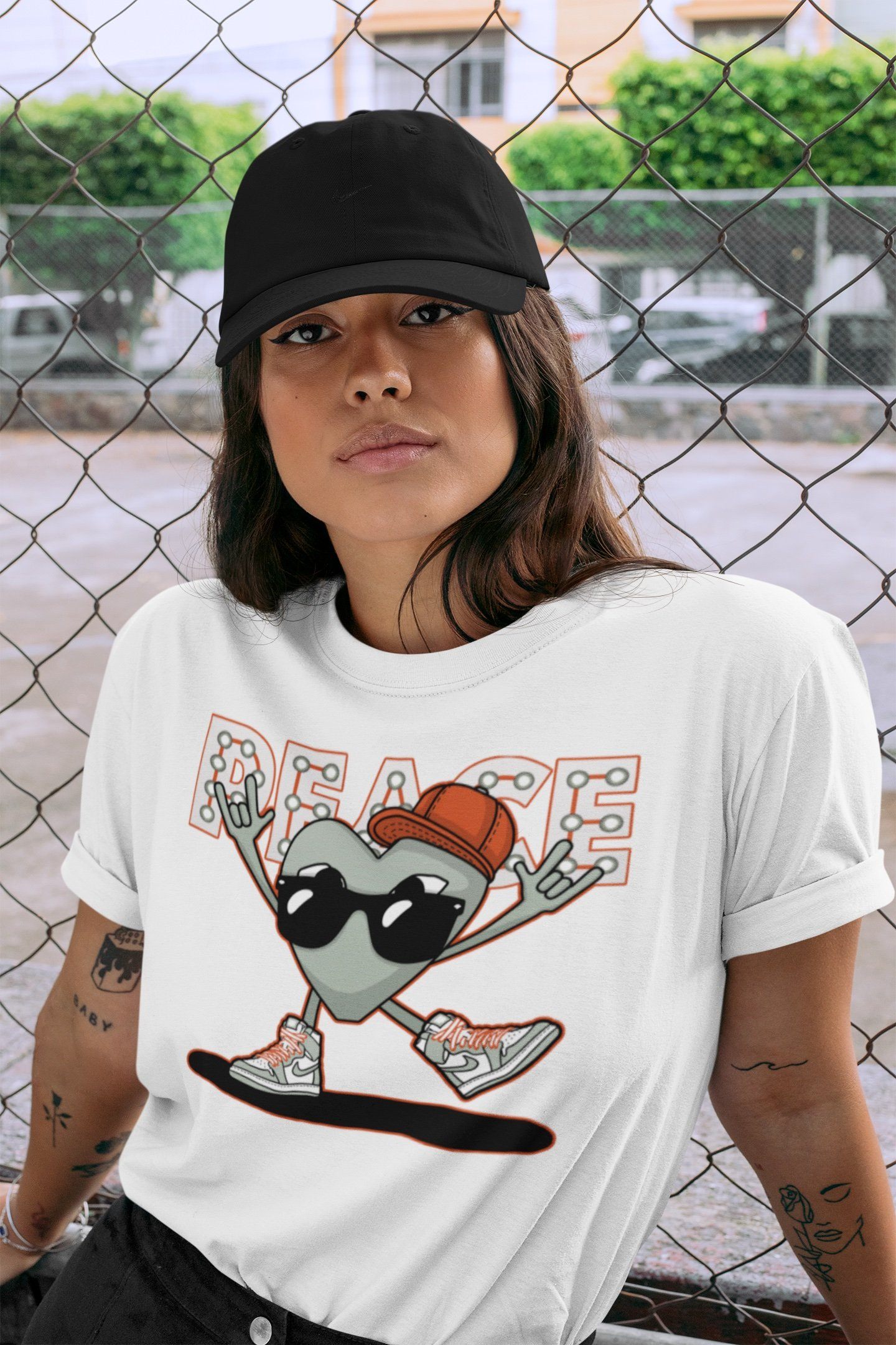 Peace Heart Unisex Tops - Air Jordan 1 Seafoam