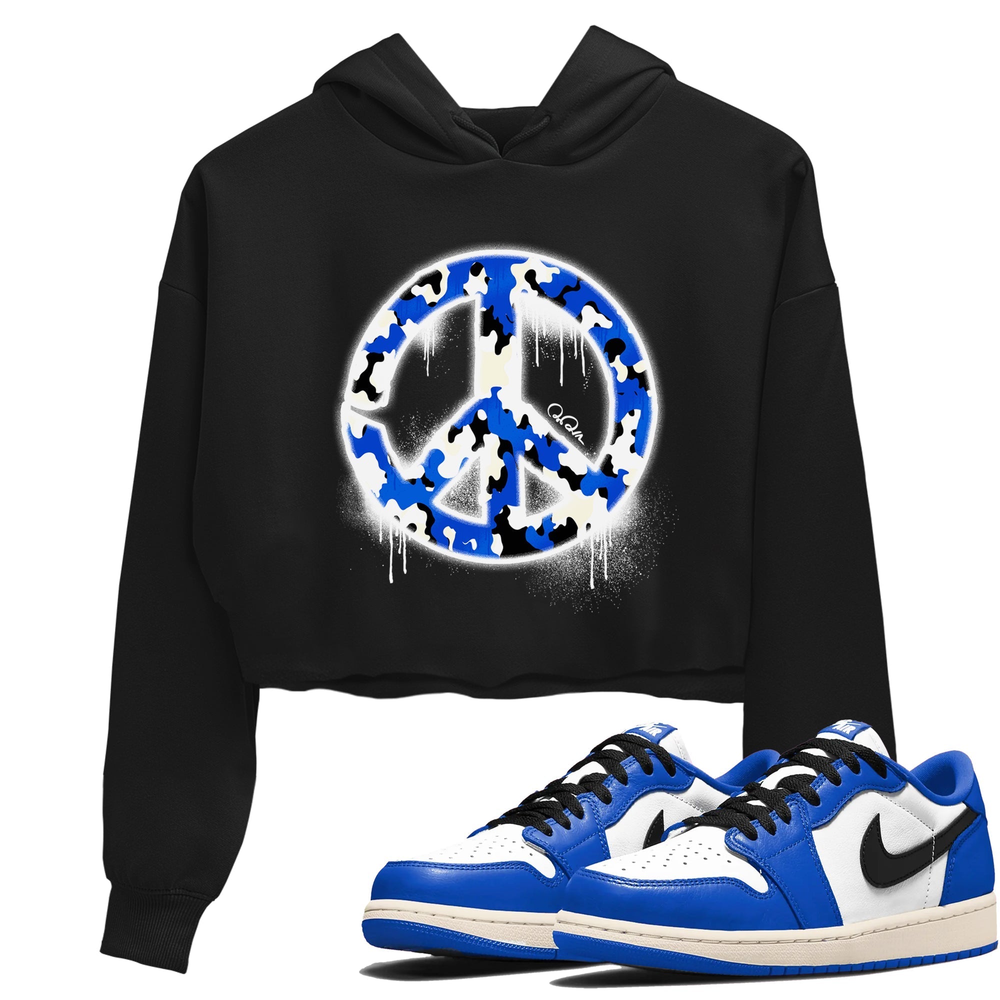 Peace Sign snkmatch Women's Top - Air Jordan 1 Game Royal