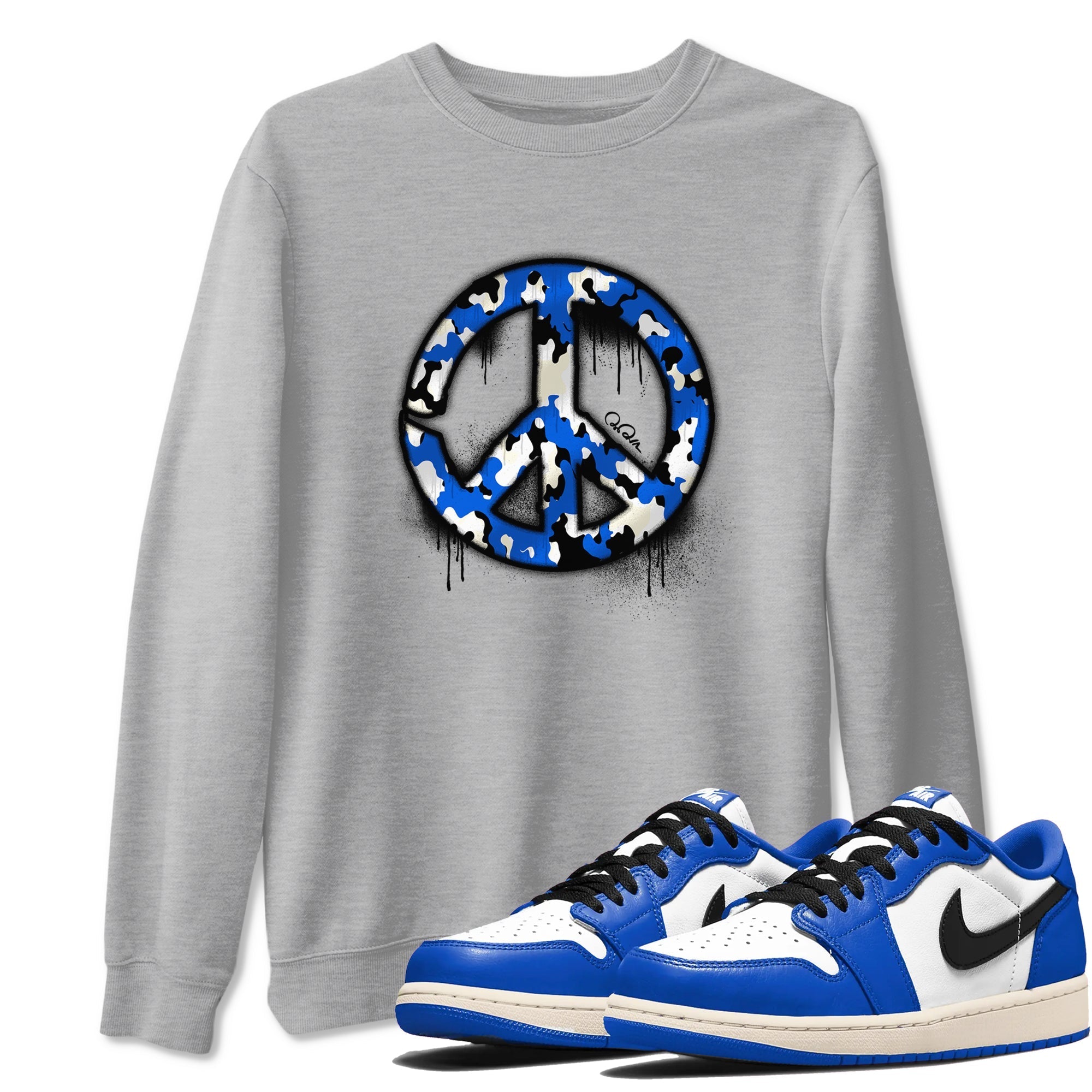 Peace Sign snkmatch Tees - Air Jordan 1 Game Royal