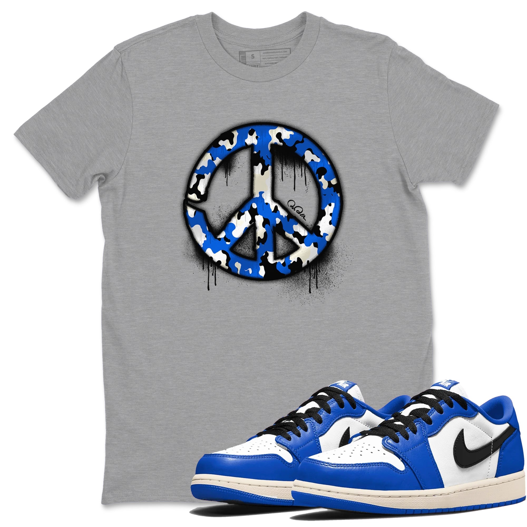 Peace Sign snkmatch Tees - Air Jordan 1 Game Royal