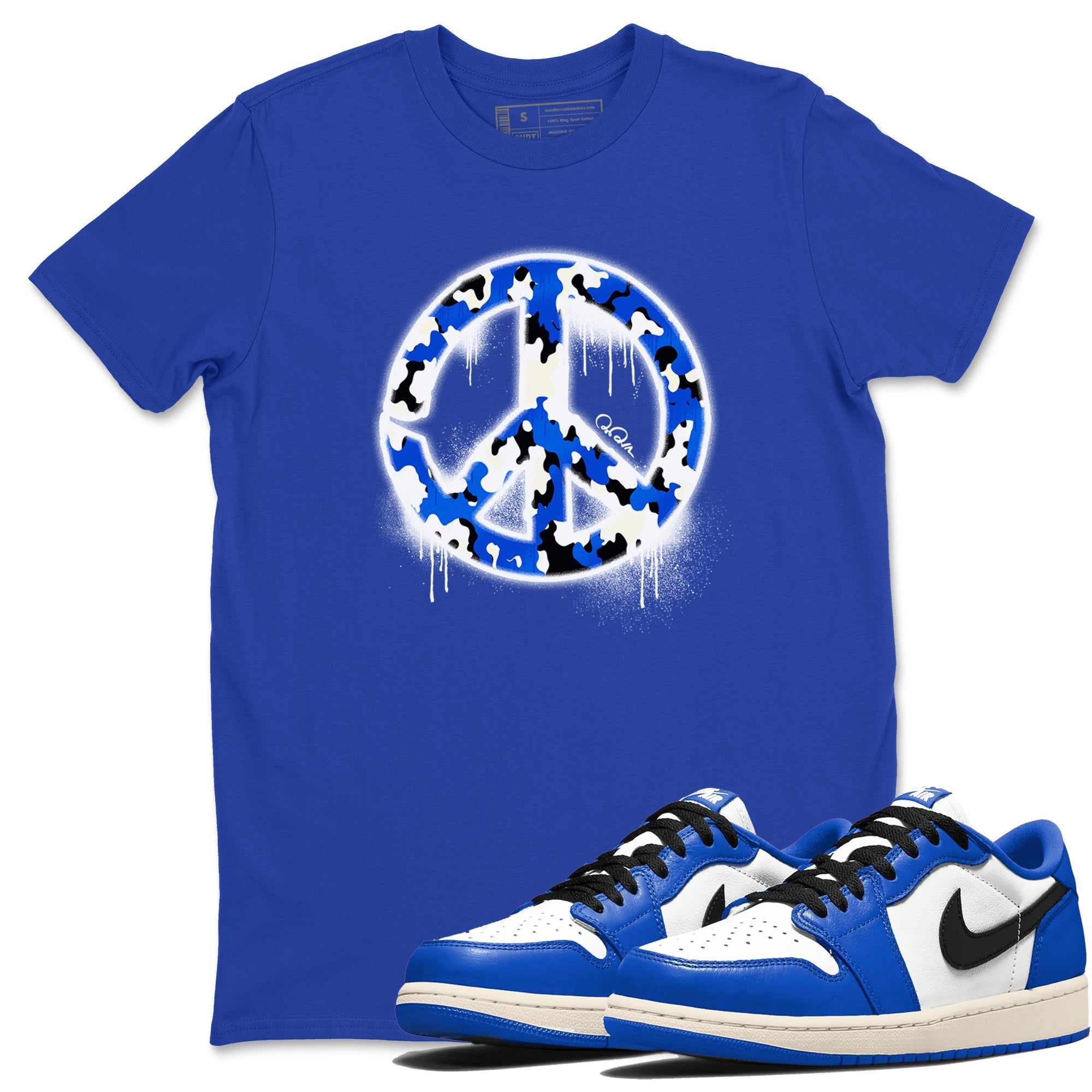Peace Sign snkmatch Tees - Air Jordan 1 Game Royal