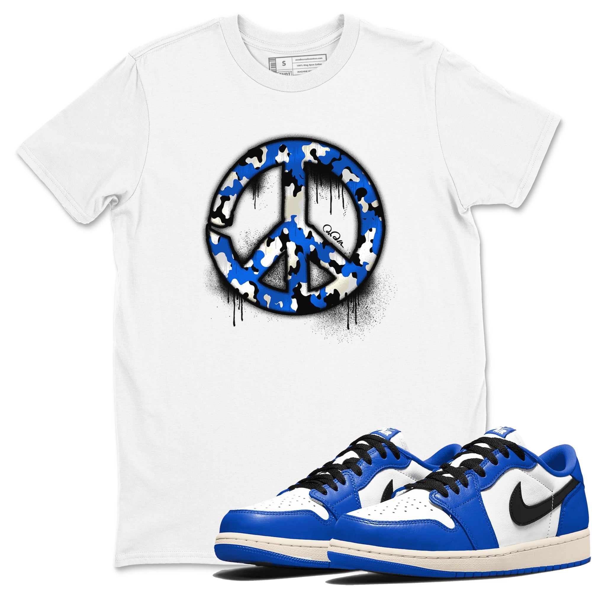 Peace Sign snkmatch Tees - Air Jordan 1 Game Royal