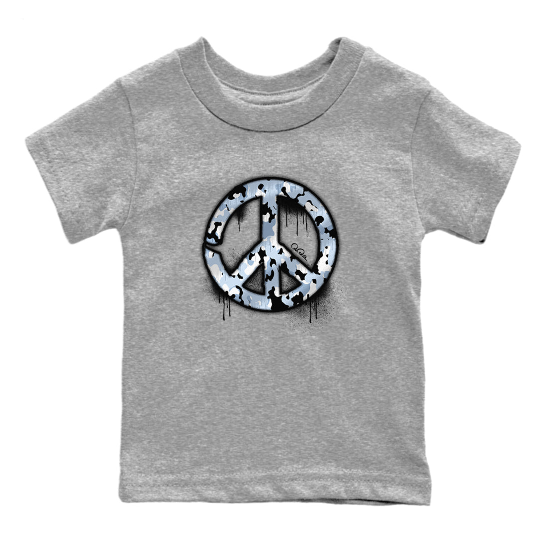 Peace Sign snkmatch Tees Kids - Air Jordan 13 Blue Grey