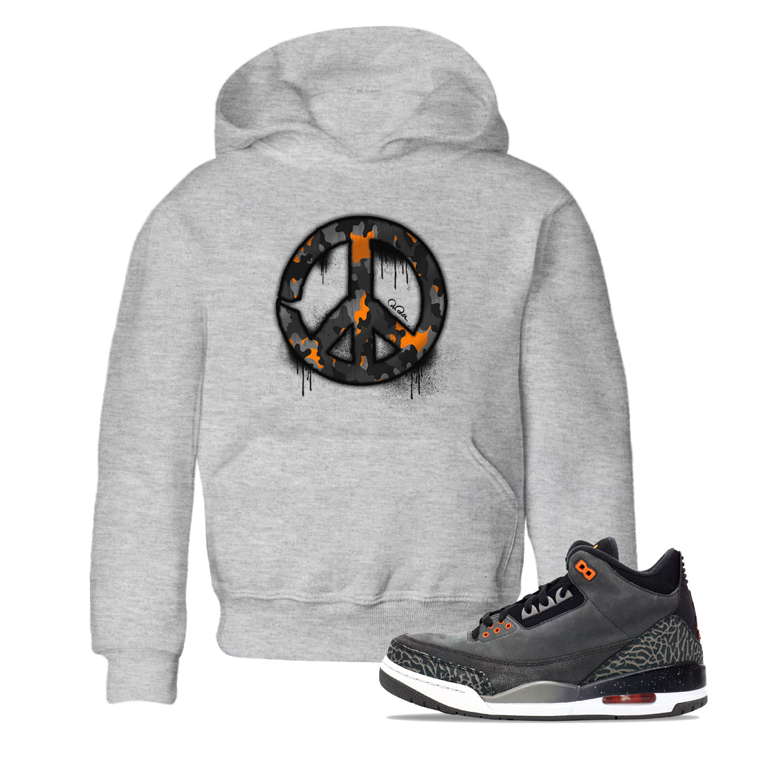 Peace Sign snkmatch Tee Kids - Air Jordan 3 Fear