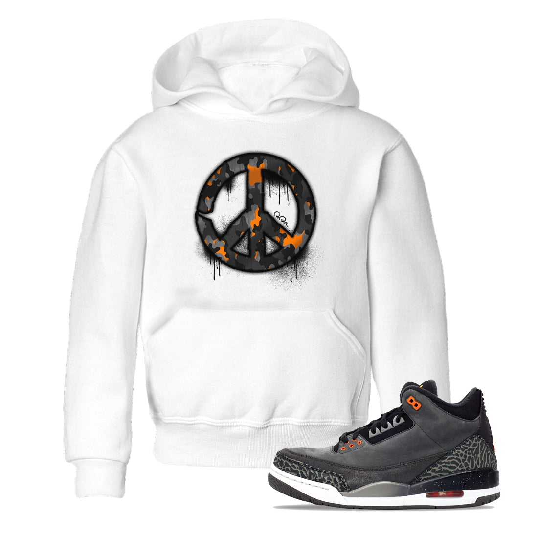 Peace Sign snkmatch Tee Kids - Air Jordan 3 Fear