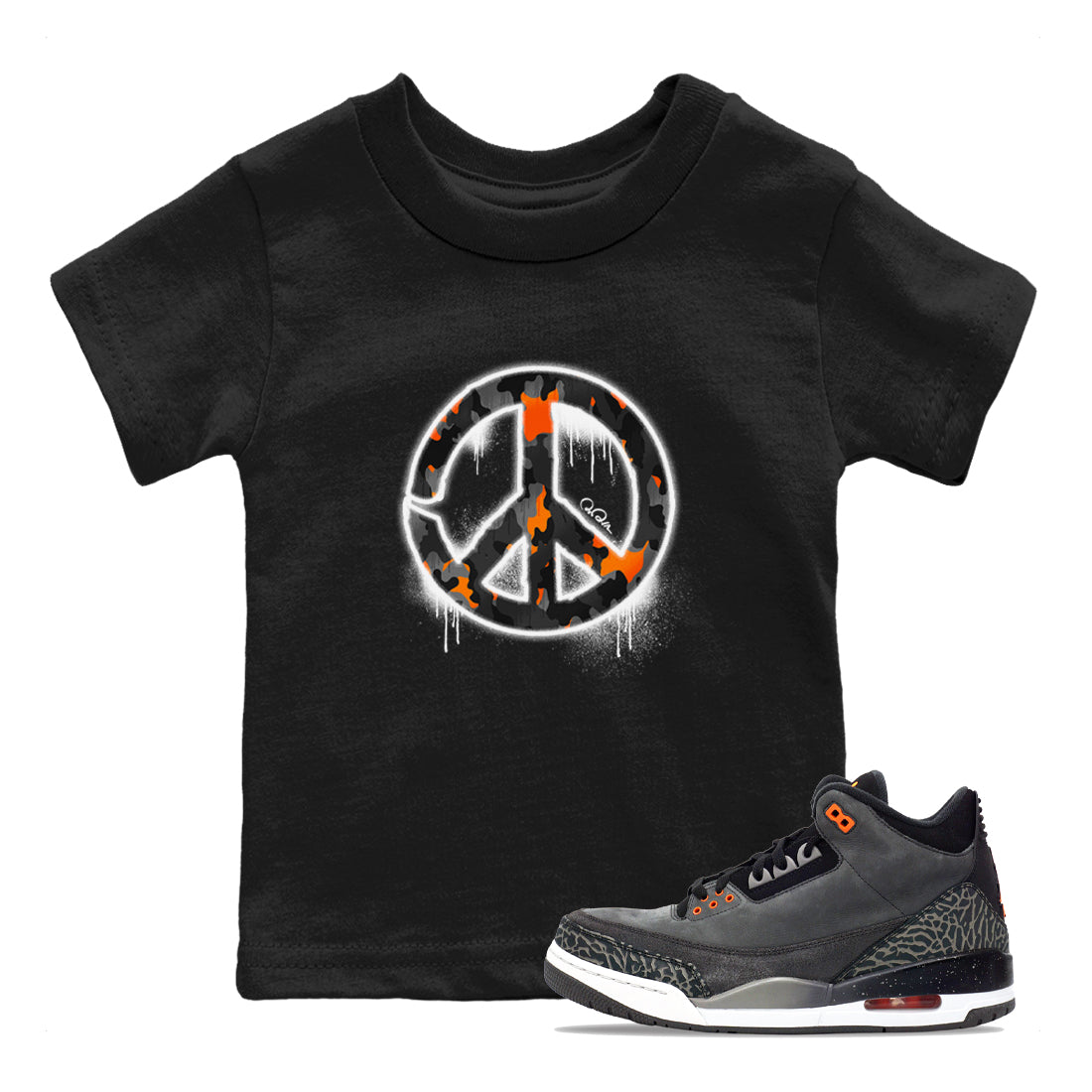 Peace Sign snkmatch Tee Kids - Air Jordan 3 Fear