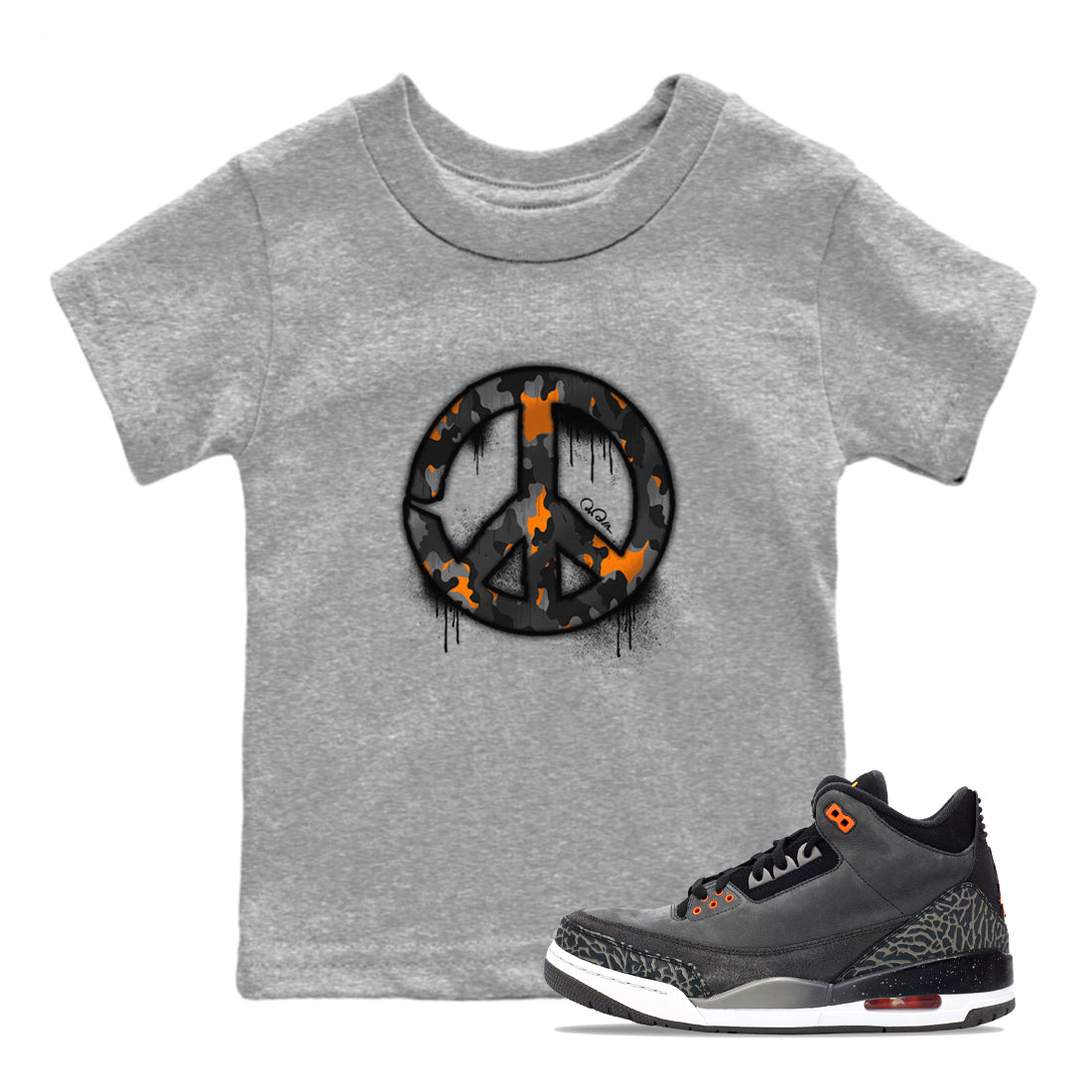 Peace Sign snkmatch Tee Kids - Air Jordan 3 Fear