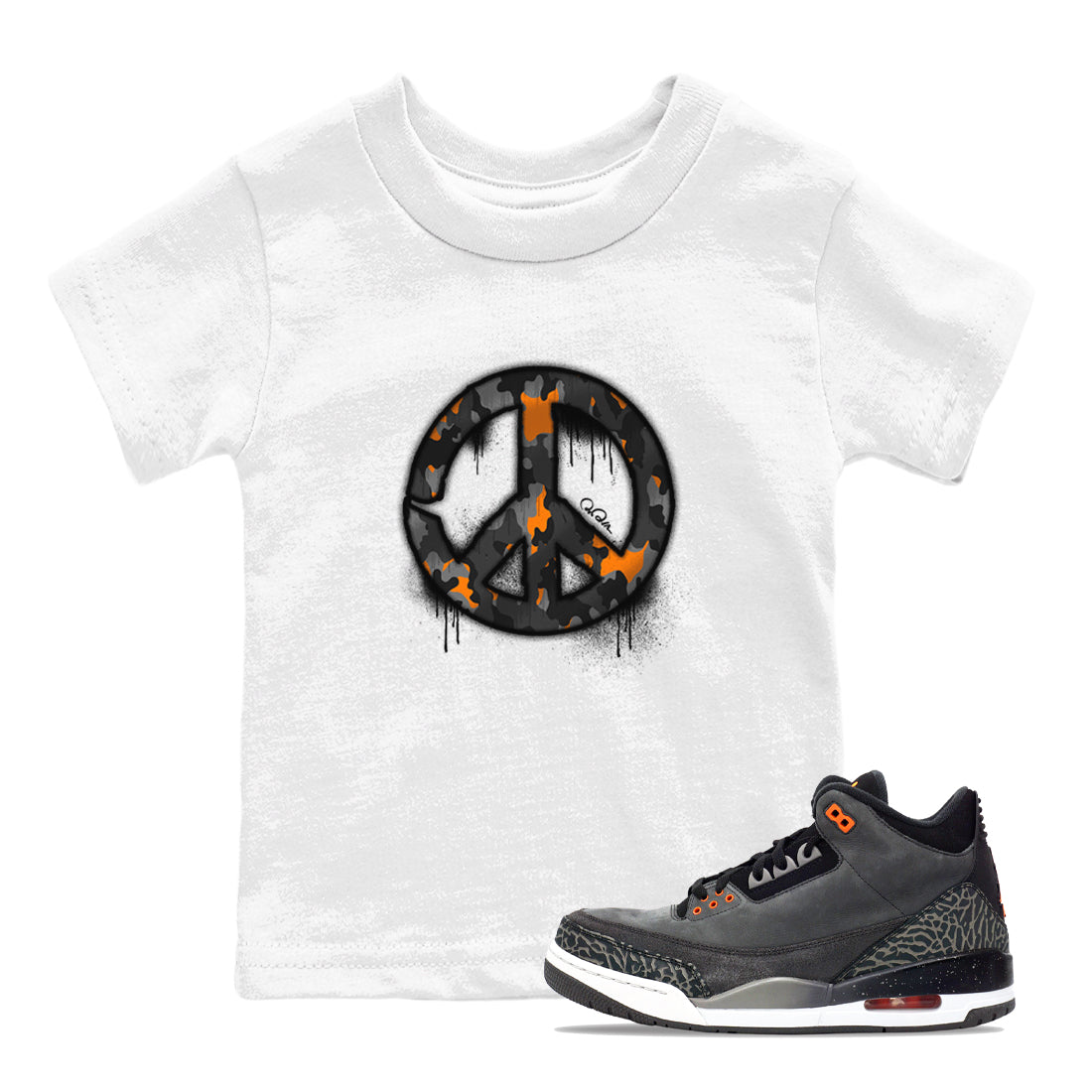 Peace Sign snkmatch Tee Kids - Air Jordan 3 Fear