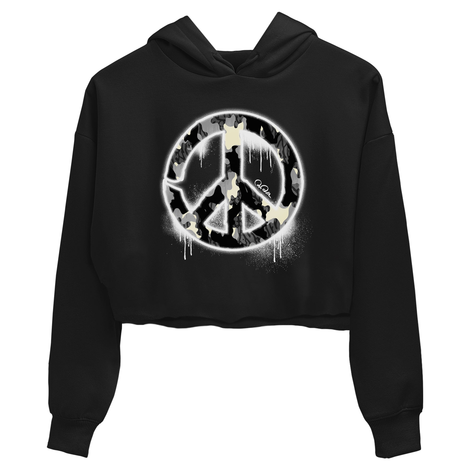 Peace Sign snkmatch Women's Top - Air Jordan 3 Off Noir