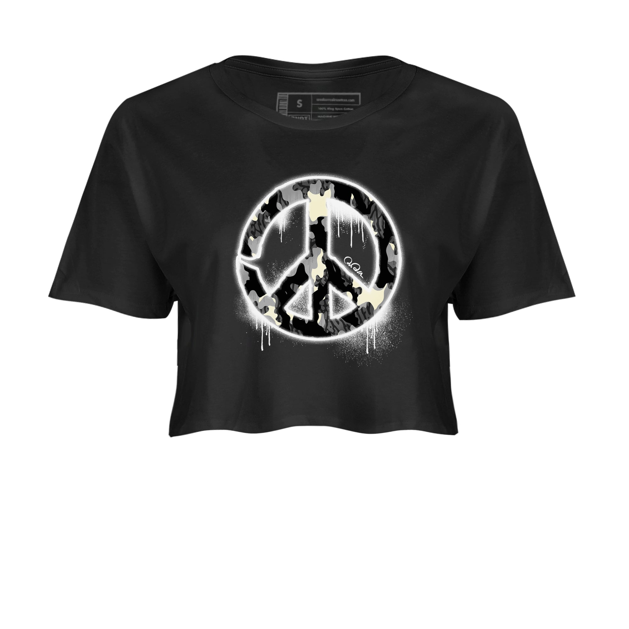 Peace Sign snkmatch Women's Top - Air Jordan 3 Off Noir
