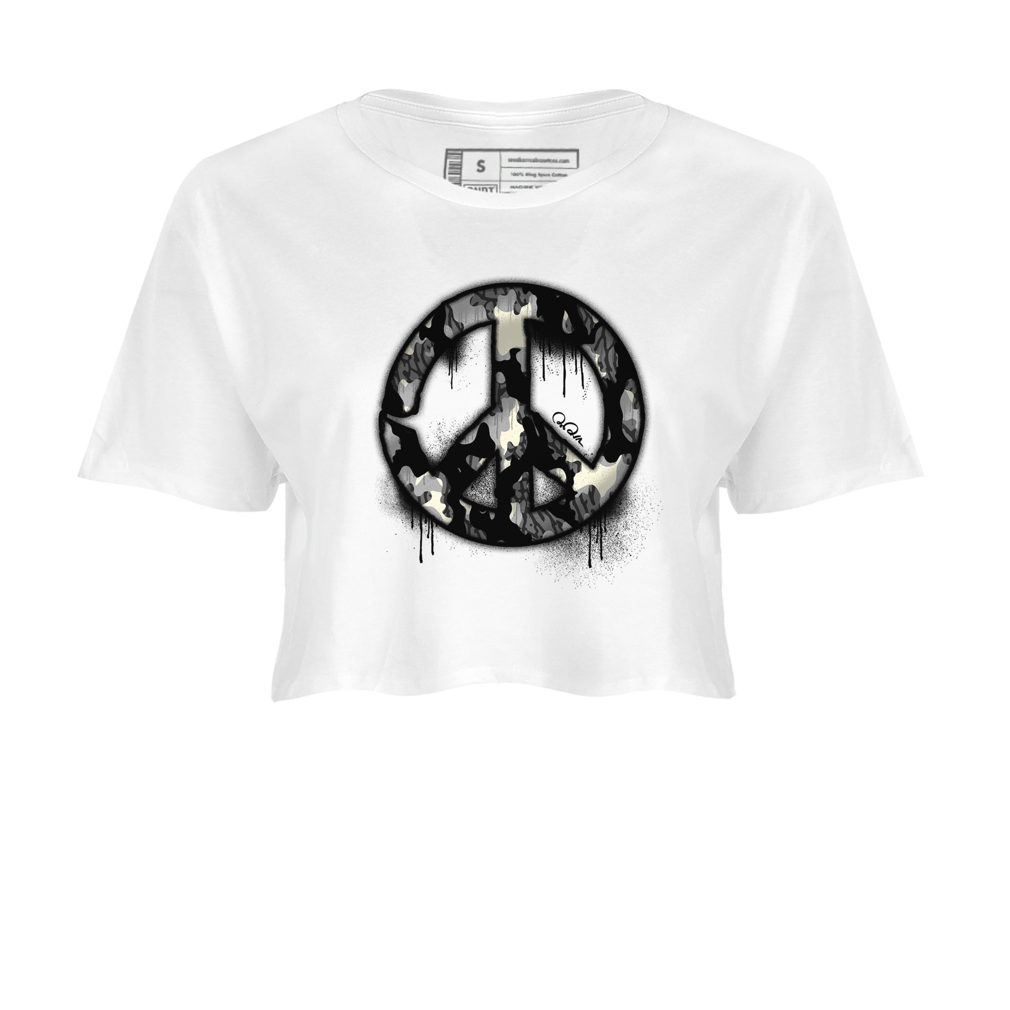 Peace Sign snkmatch Women's Top - Air Jordan 3 Off Noir