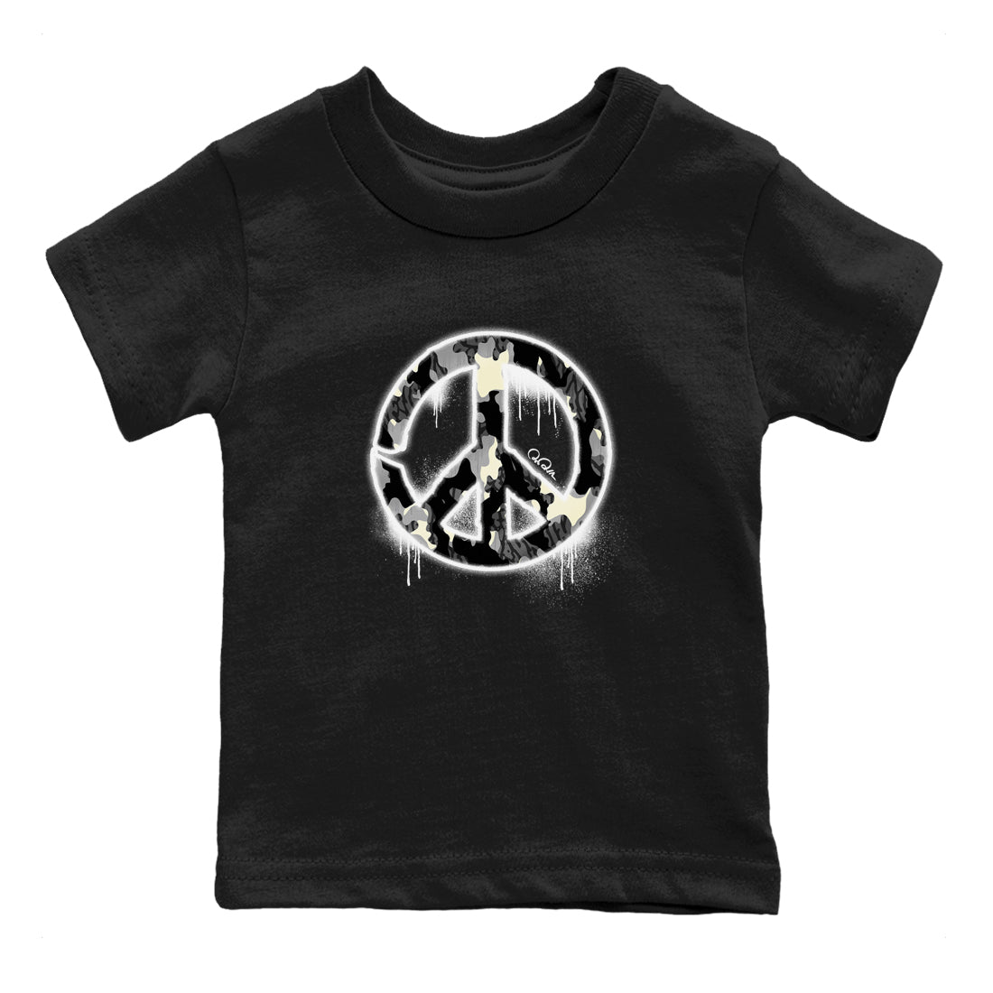 Peace Sign snkmatch Tee Kids - Air Jordan 3 Off Noir
