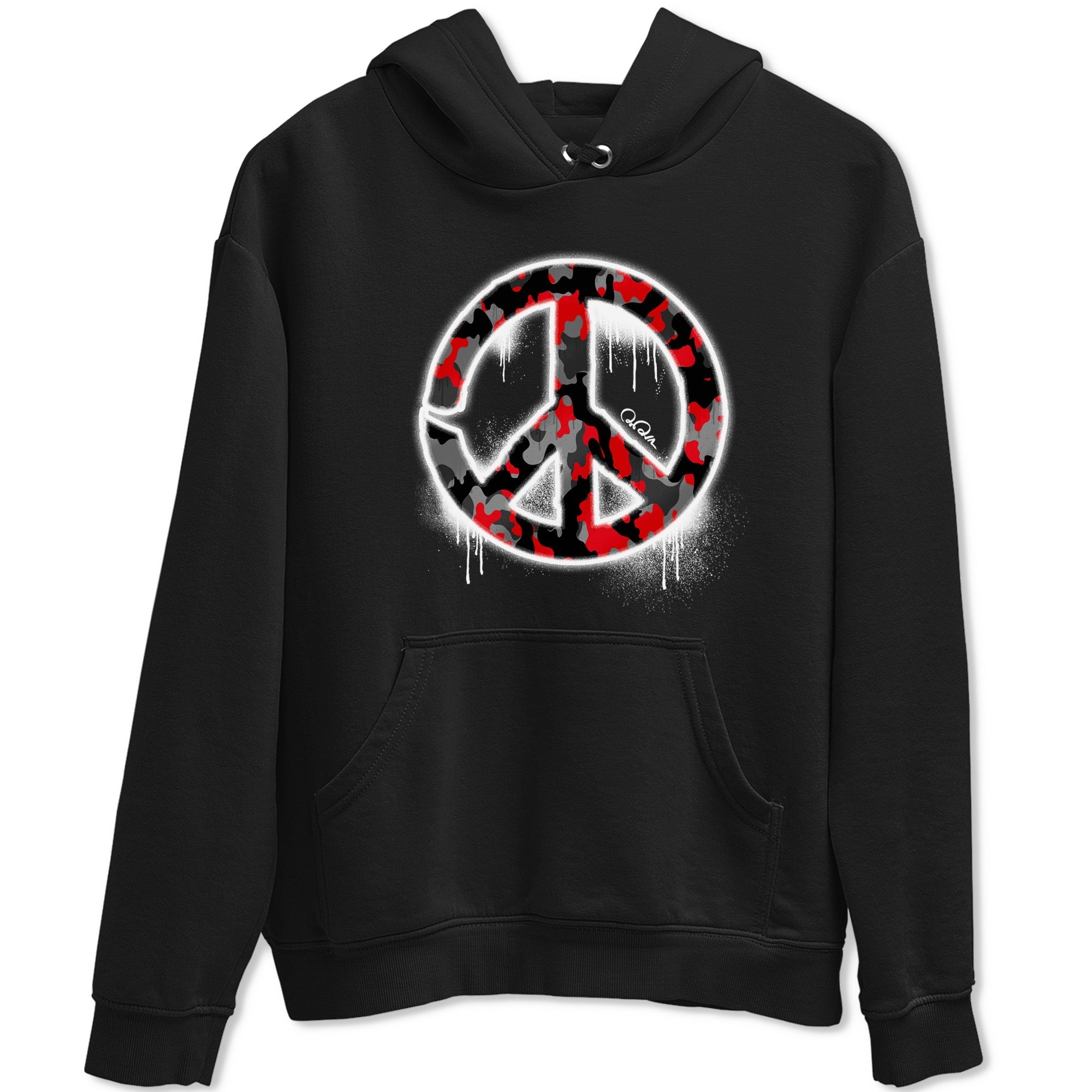 Peace Sign snkmatch Tee - Air Jordan 4 Bred Reimagined