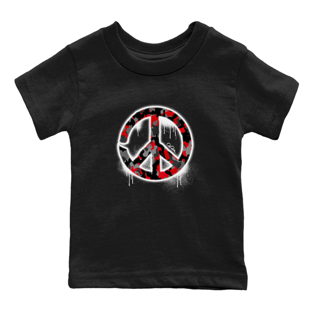 Peace Sign snkmatch Tee Kids - Air Jordan 4 Bred Reimagined