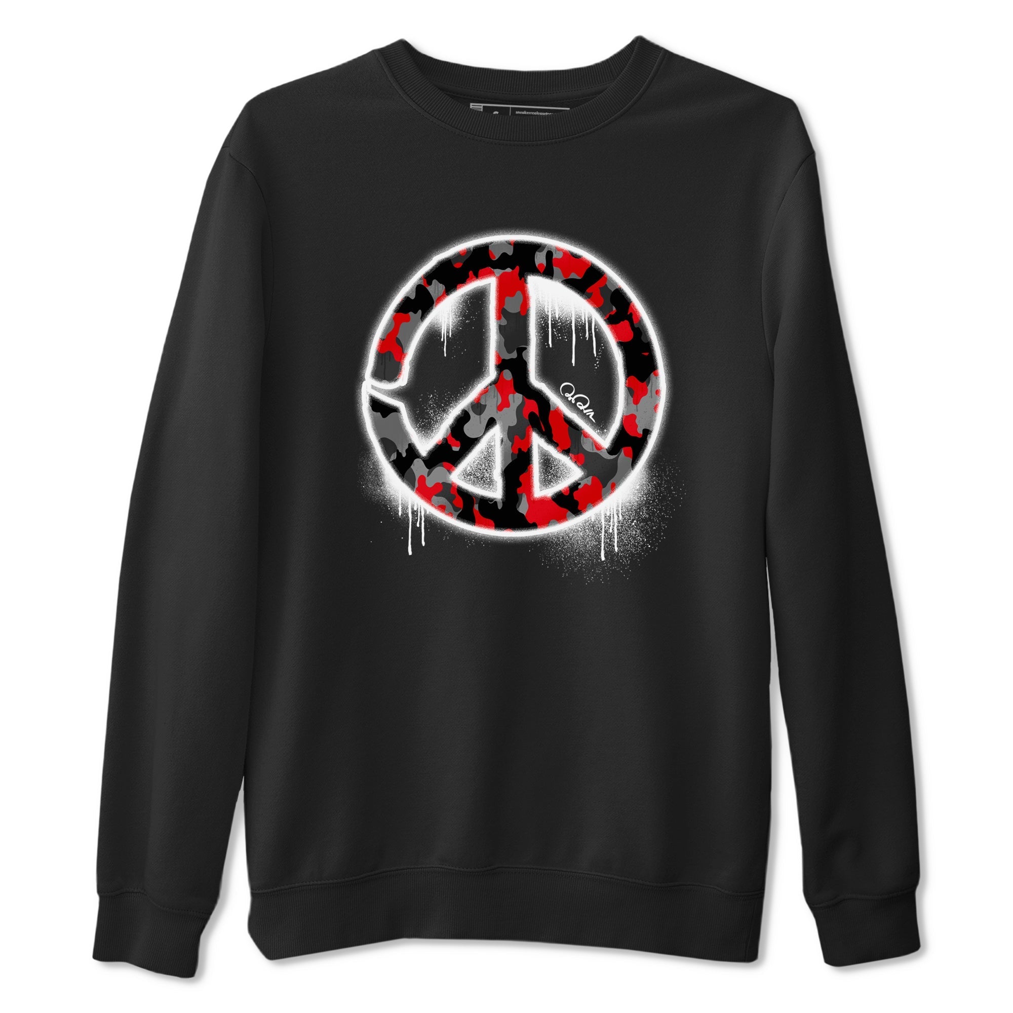 Peace Sign snkmatch Tee - Air Jordan 4 Bred Reimagined