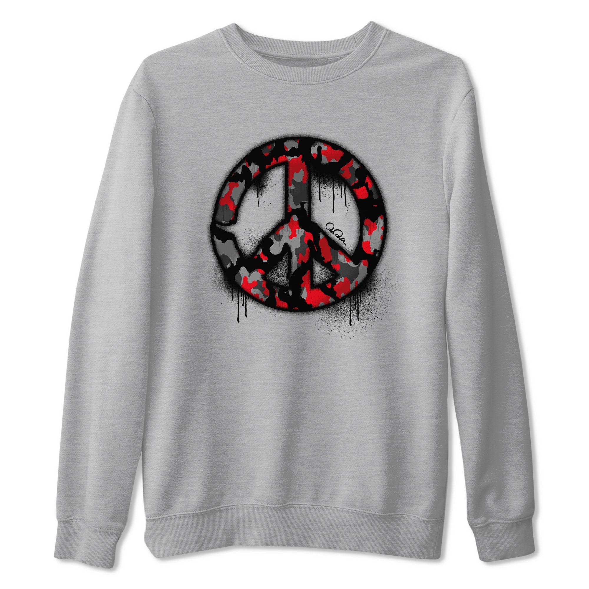 Peace Sign snkmatch Tee - Air Jordan 4 Bred Reimagined