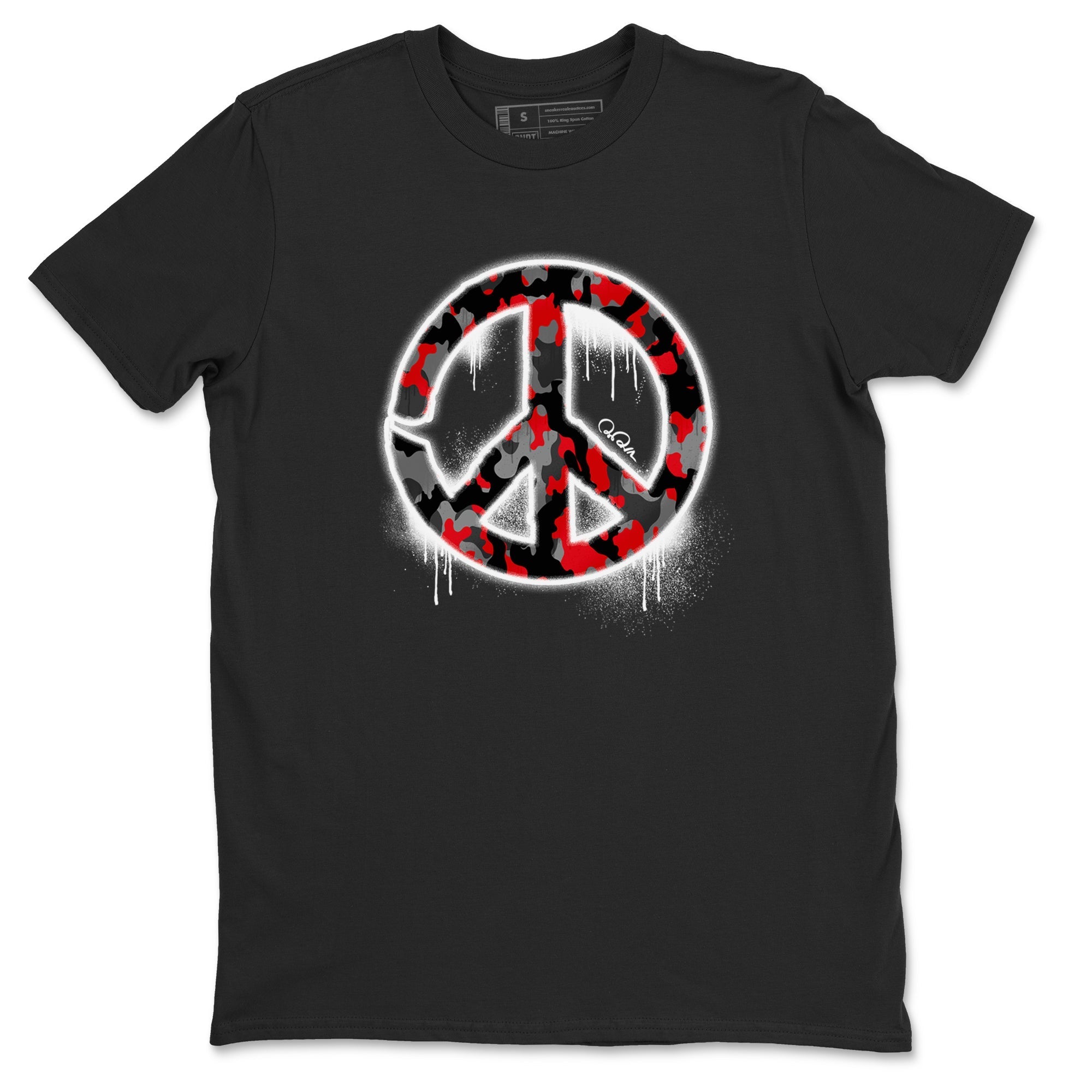 Peace Sign snkmatch Tee - Air Jordan 4 Bred Reimagined