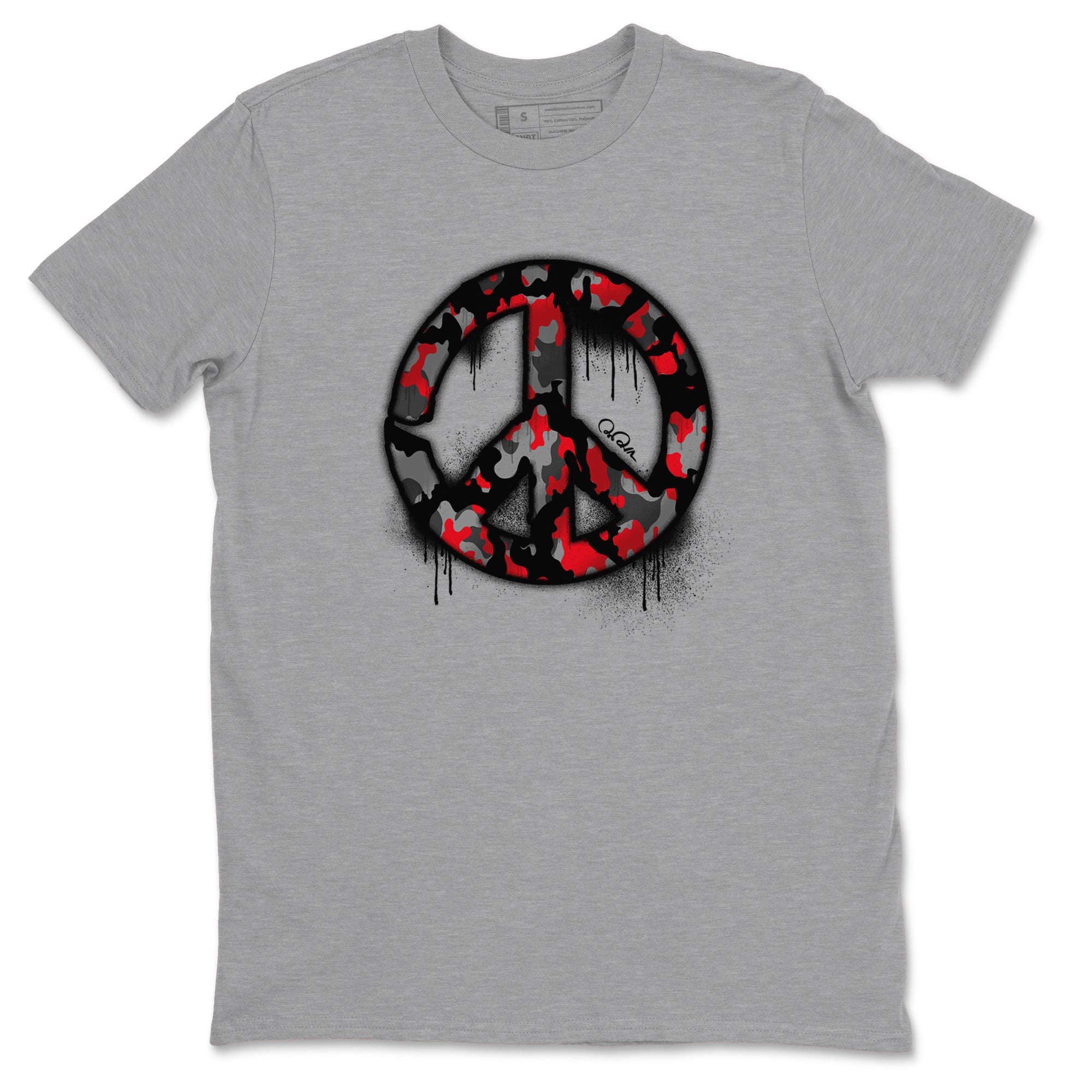 Peace Sign snkmatch Tee - Air Jordan 4 Bred Reimagined