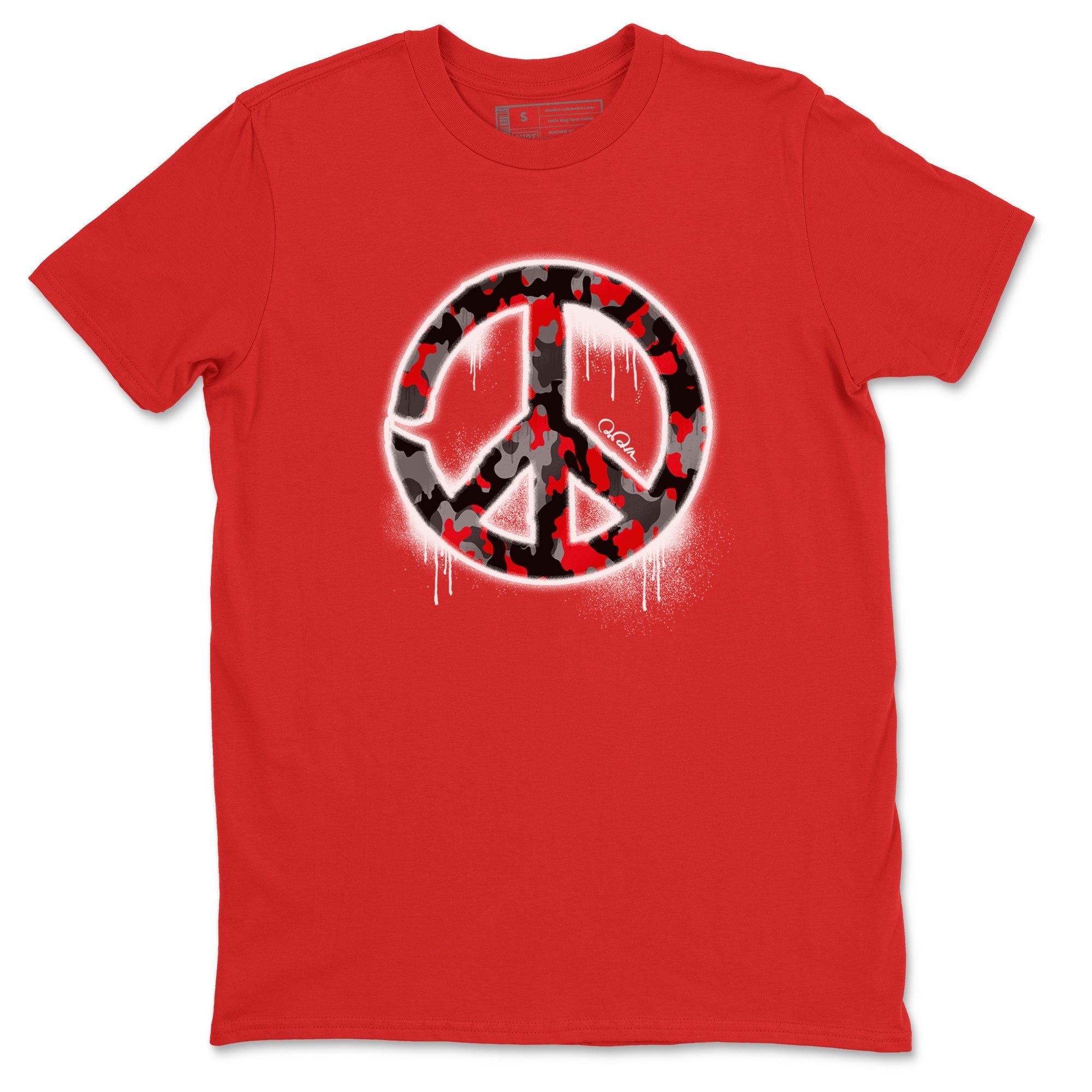 Peace Sign snkmatch Tee - Air Jordan 4 Bred Reimagined