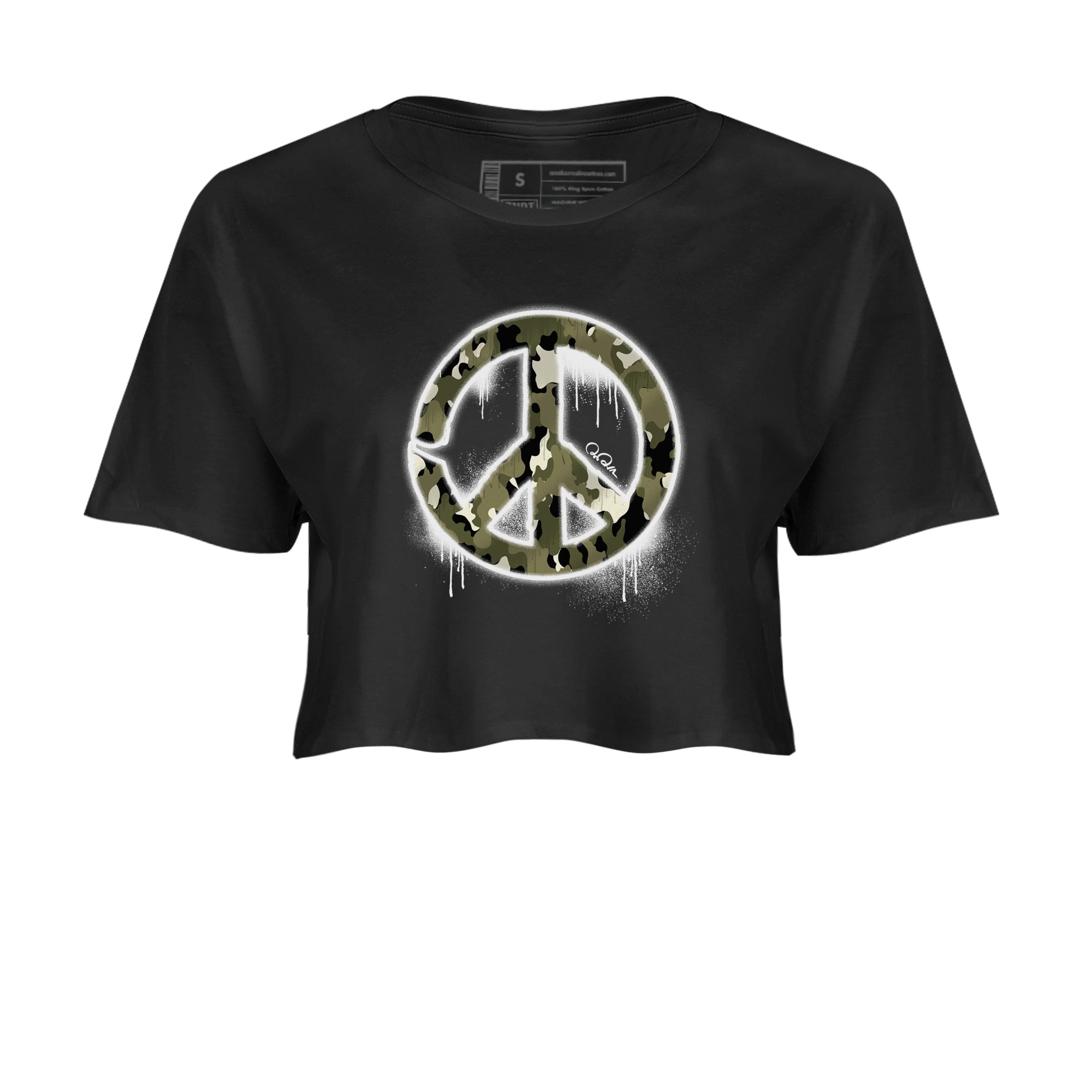 Peace Sign snkmatch Women's Top - Air Jordan 4 Medium Olive