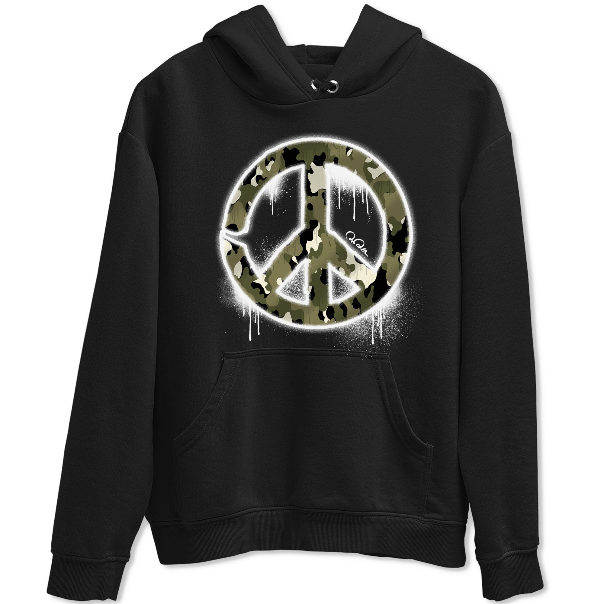 Peace Sign snkmatch Tee - Air Jordan 4 Medium Olive