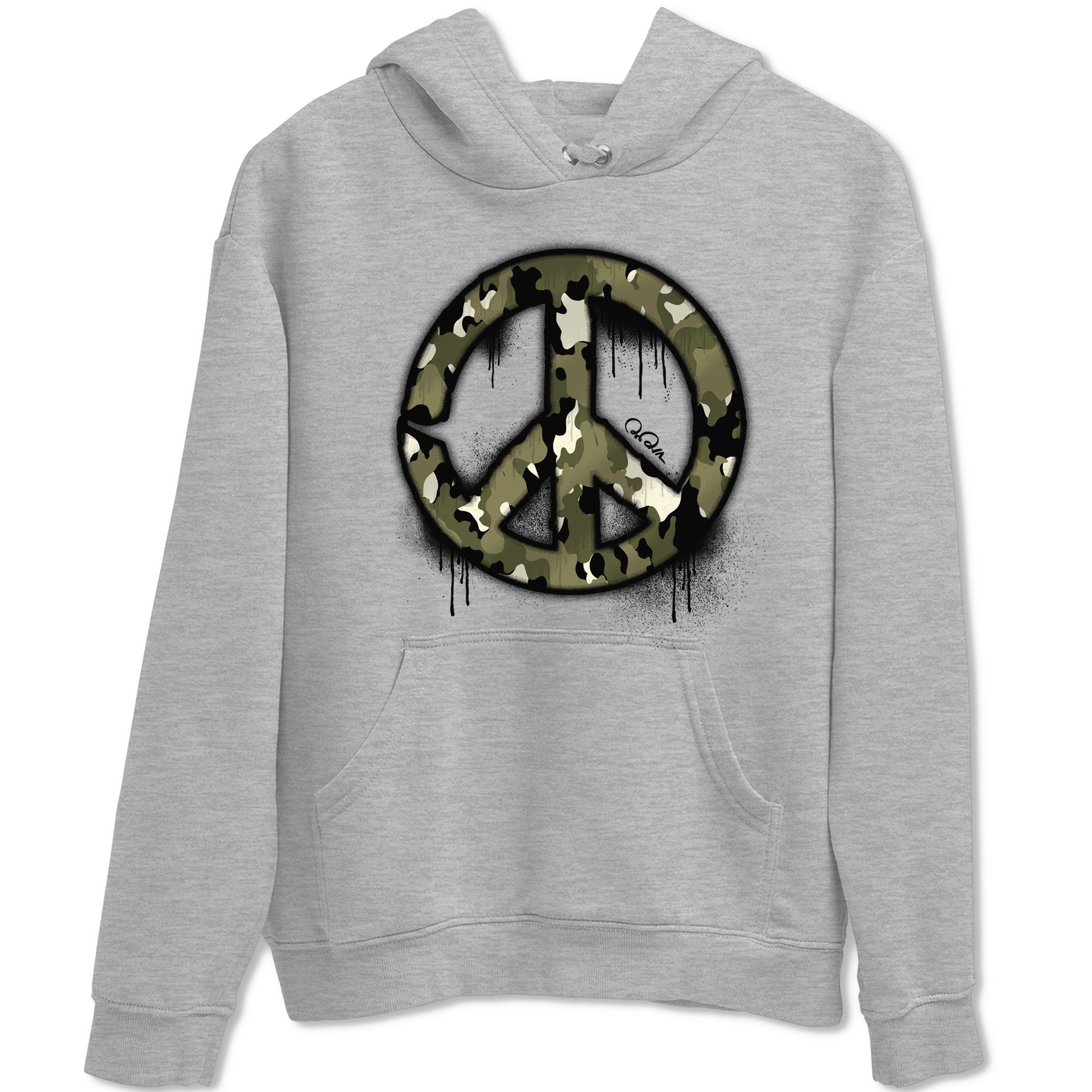 Peace Sign snkmatch Tee - Air Jordan 4 Medium Olive