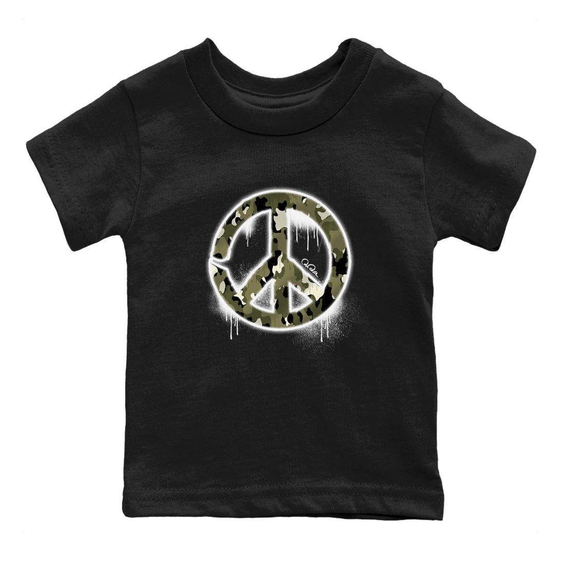Peace Sign snkmatch Tee Kids - Air Jordan 4 Medium Olive