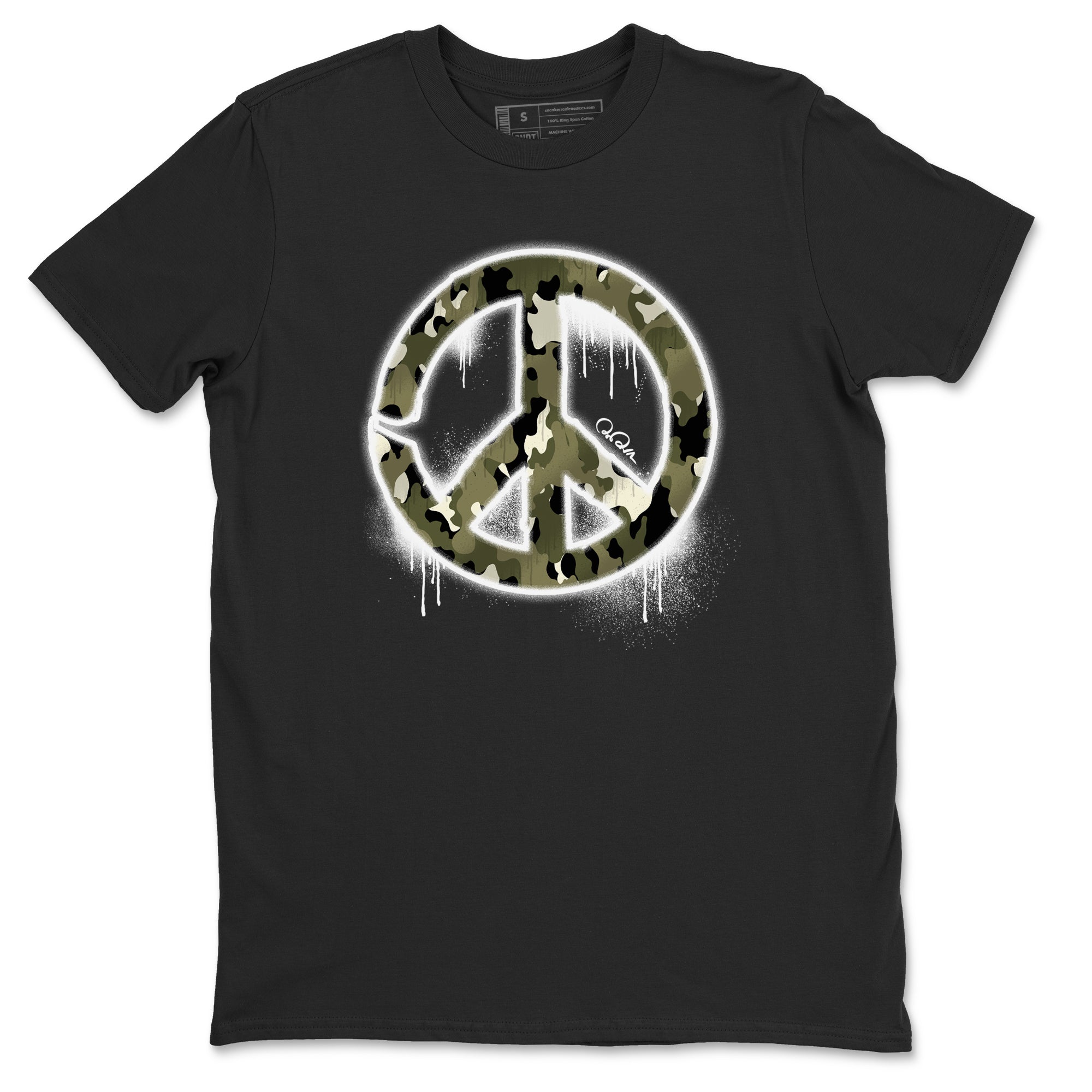 Peace Sign snkmatch Tee - Air Jordan 4 Medium Olive