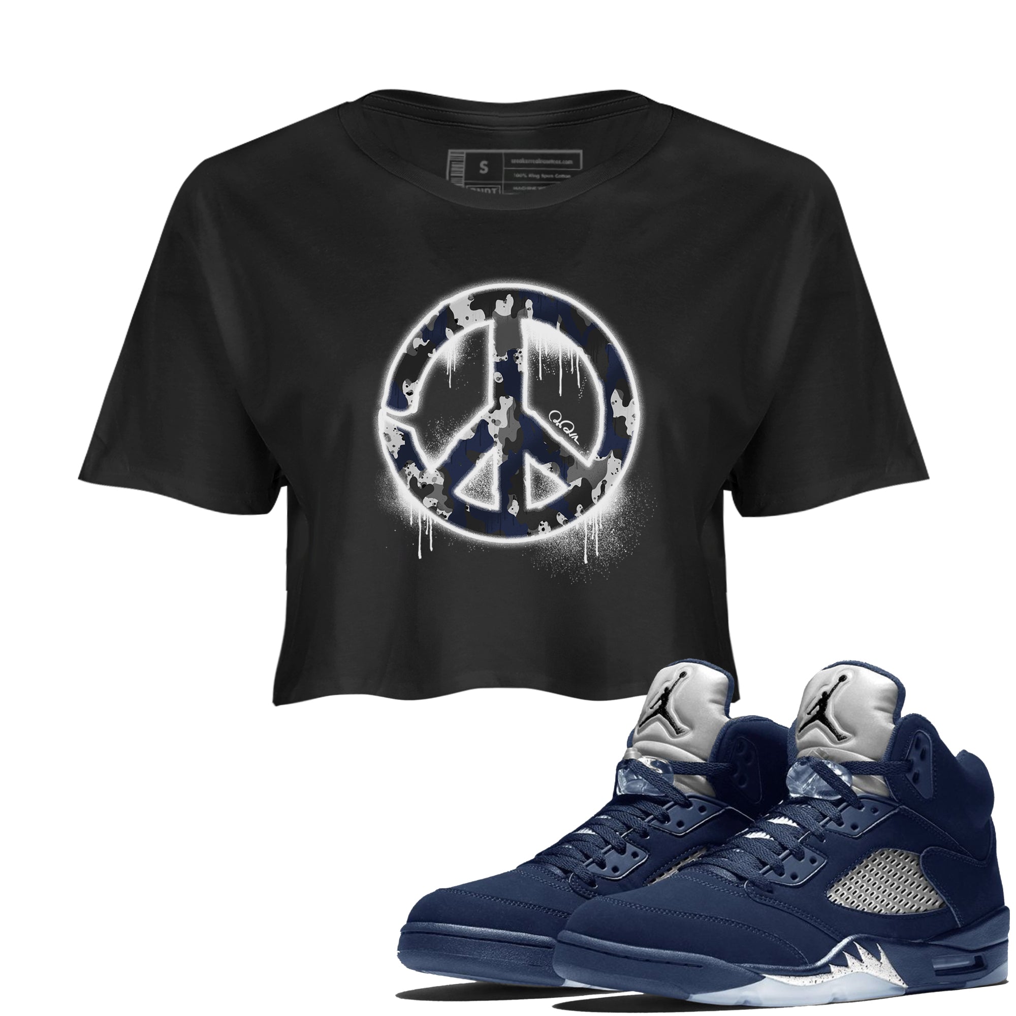 Peace Sign snkmatch Women's Top - Air Jordan 5 Georgetown
