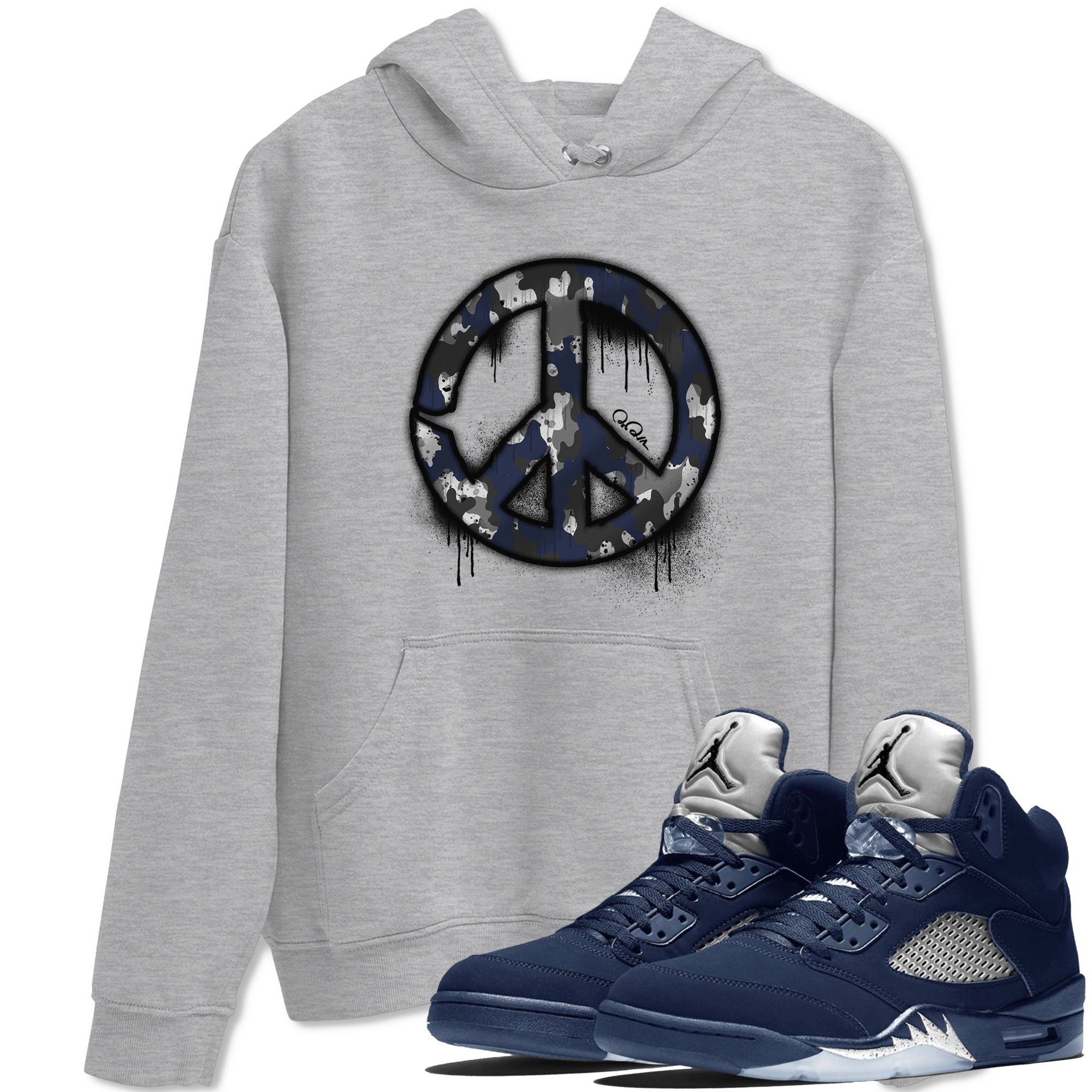 Peace Sign snkmatch Tee - Air Jordan 5 Georgetown