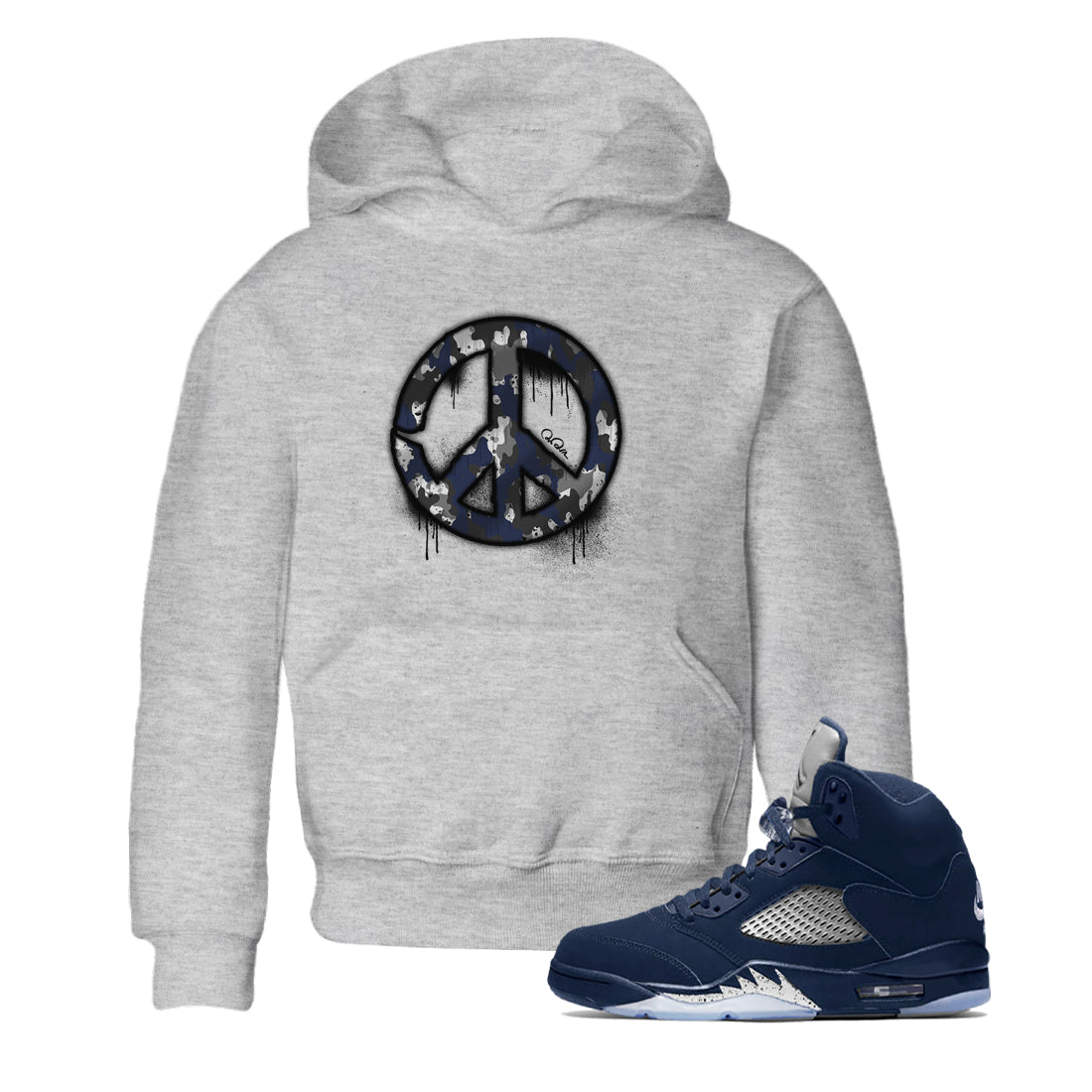 Peace Sign snkmatch Tee Kids - Air Jordan 5 Georgetown