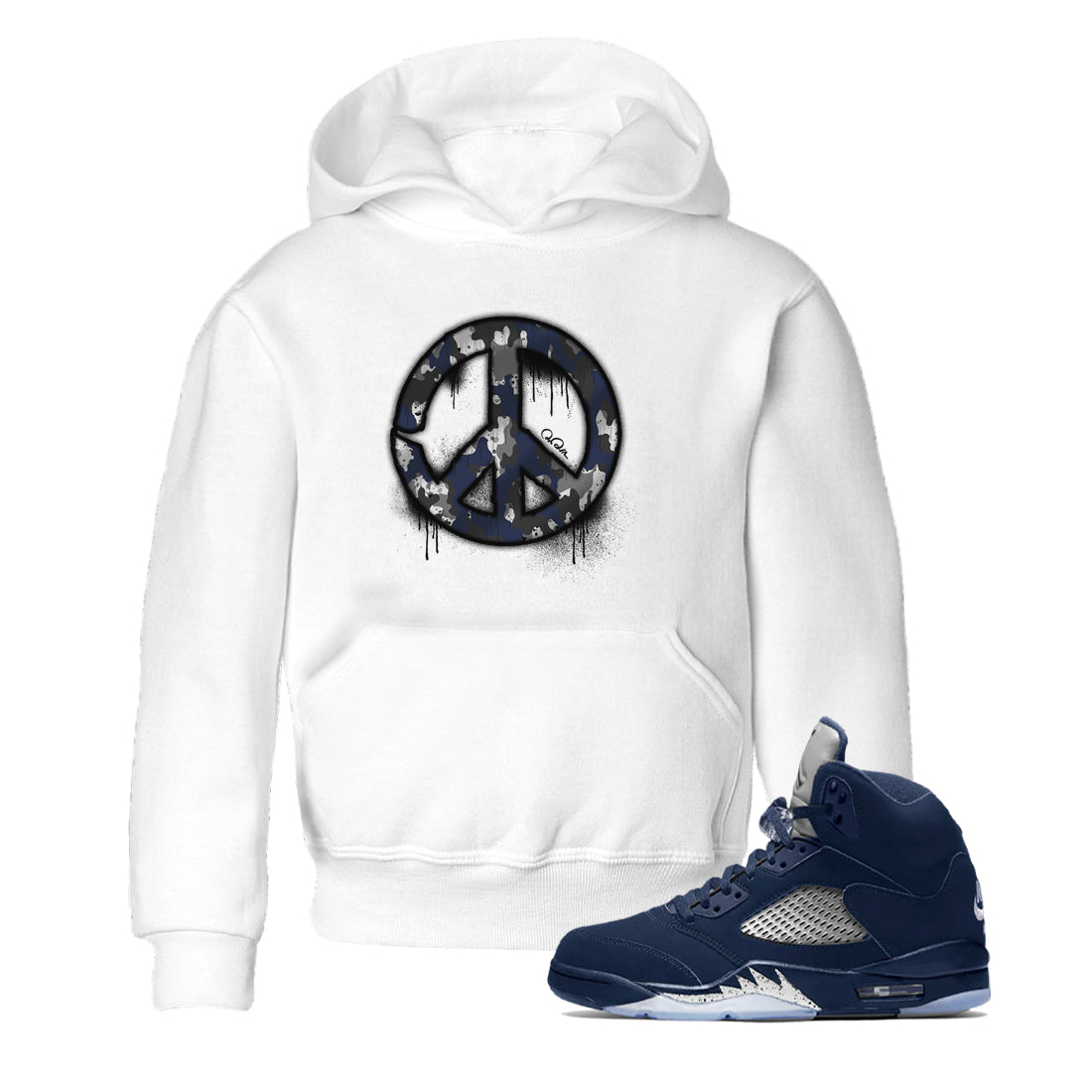 Peace Sign snkmatch Tee Kids - Air Jordan 5 Georgetown