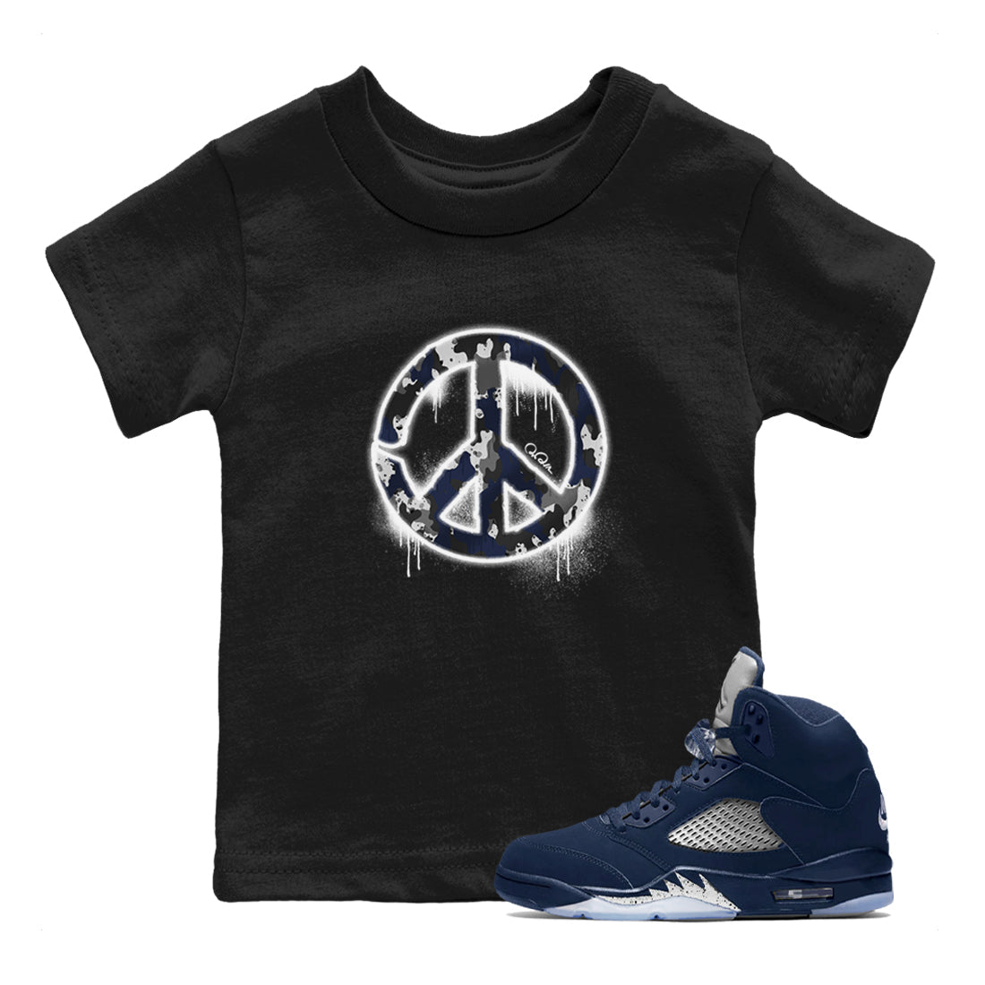 Peace Sign snkmatch Tee Kids - Air Jordan 5 Georgetown