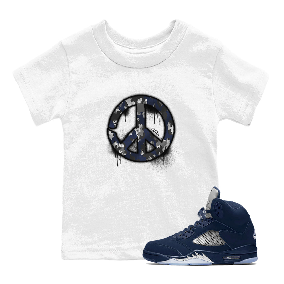 Peace Sign snkmatch Tee Kids - Air Jordan 5 Georgetown