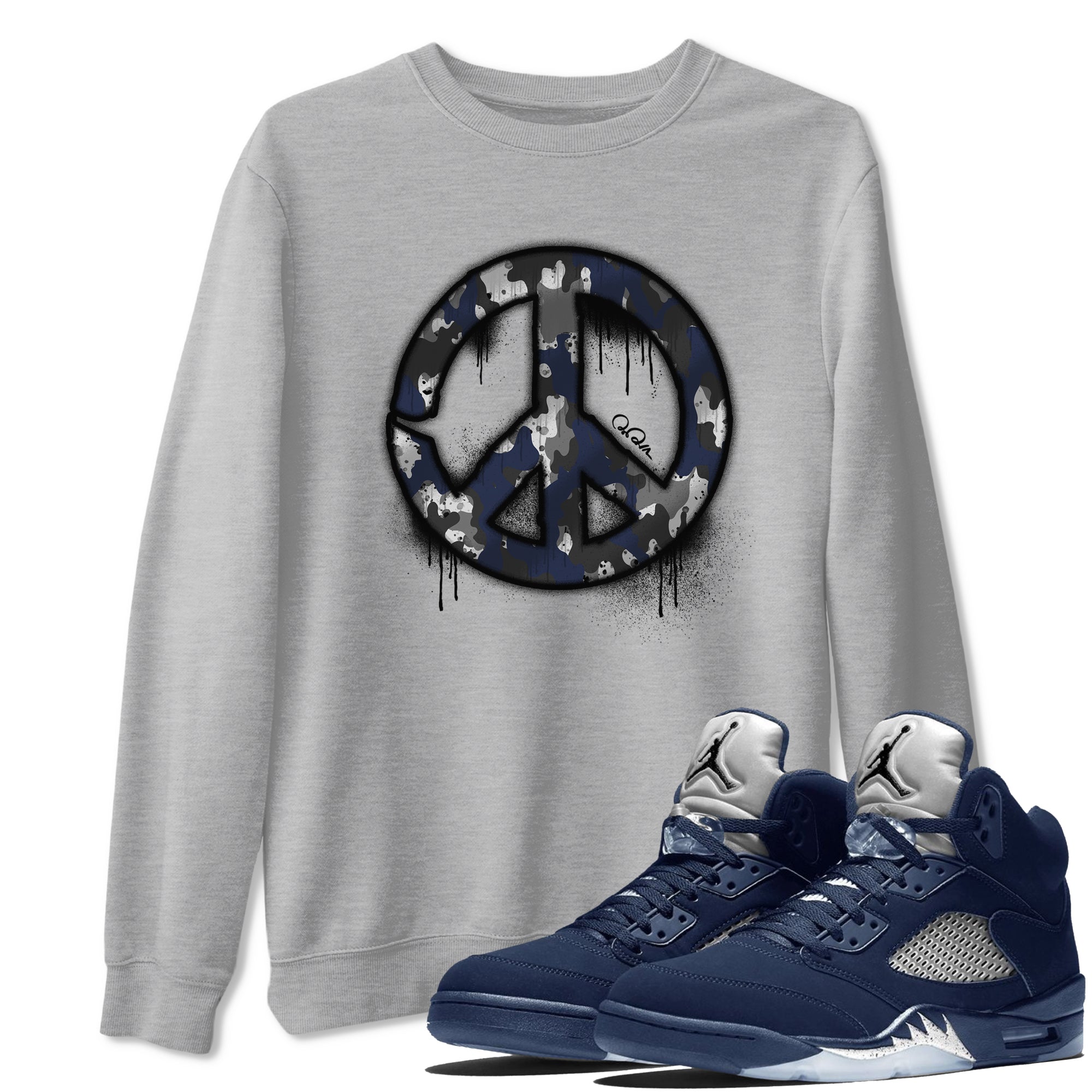 Peace Sign snkmatch Tee - Air Jordan 5 Georgetown
