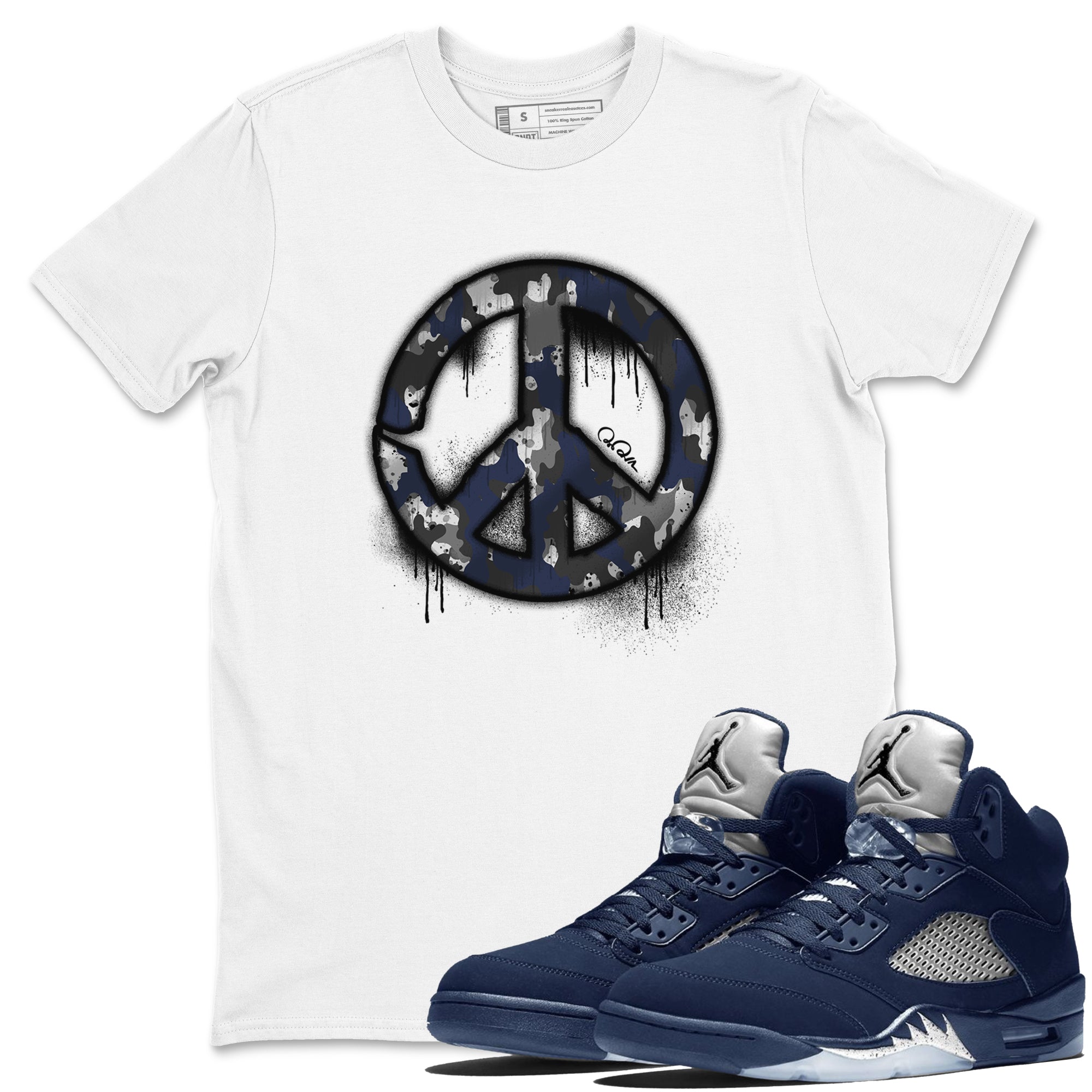 Peace Sign snkmatch Tee - Air Jordan 5 Georgetown