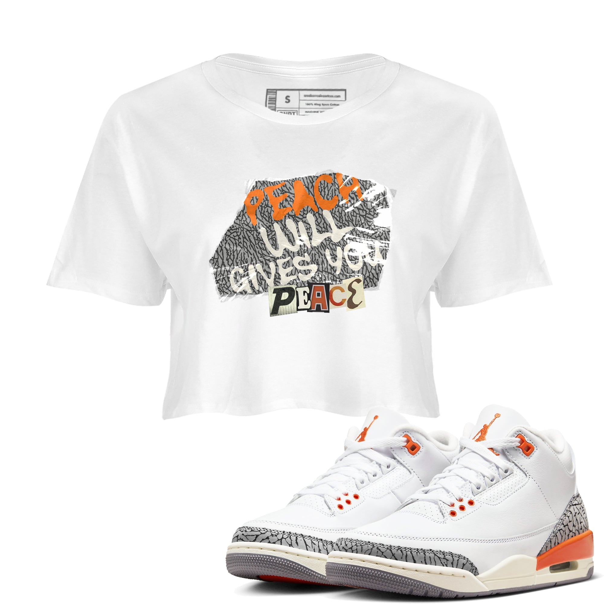 Peach Will Gives You Peace snkmatch Women's Top - Air Jordan 3 Georgia Peach
